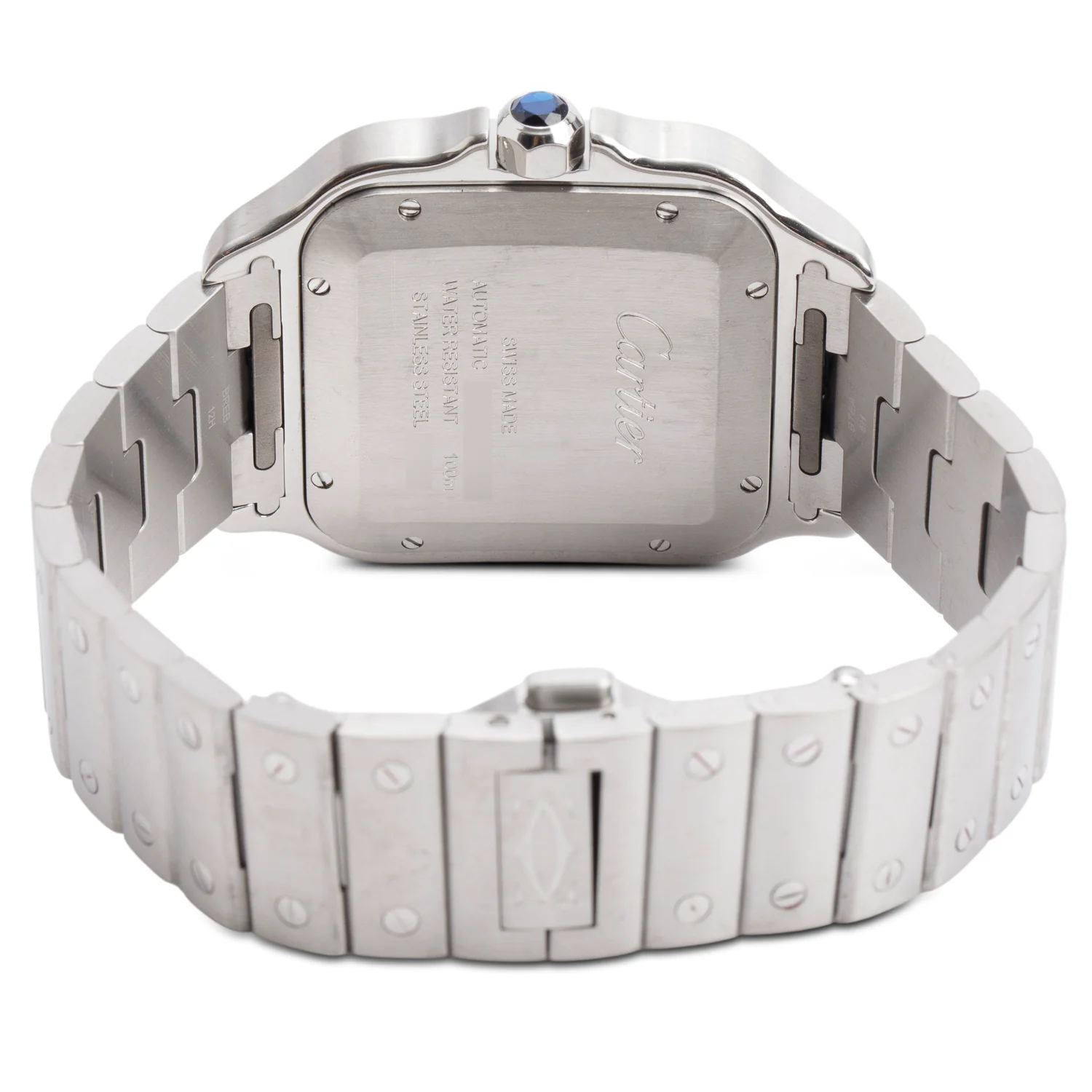 Cartier Stainless Steel Santos de Cartier Automatic Watch, Large Model Blue Dial 4072 w/ Box & Papers - Image 4