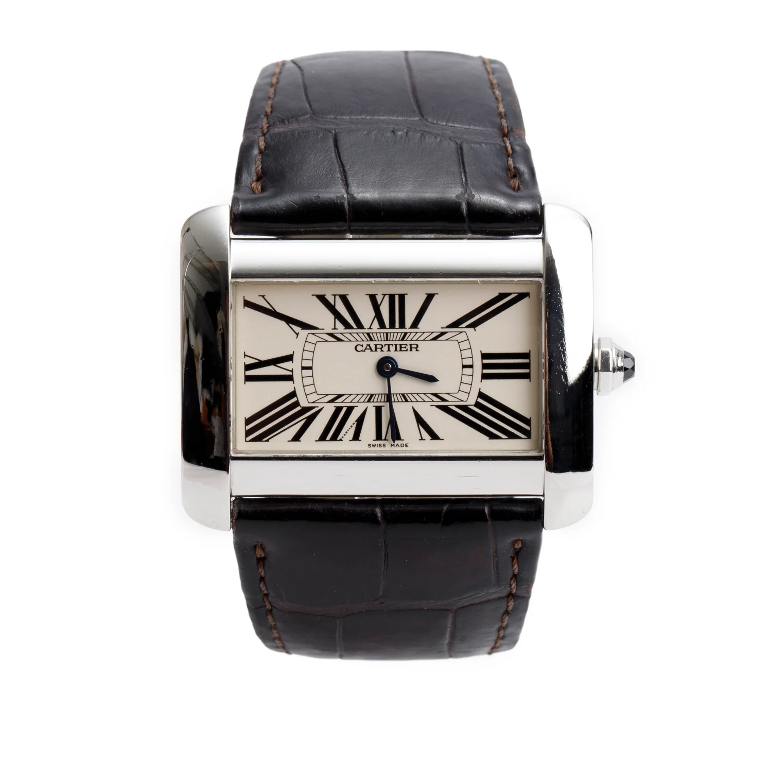 Cartier Stainless Steel Tank Divan 38 MM Quartz Watch 2600