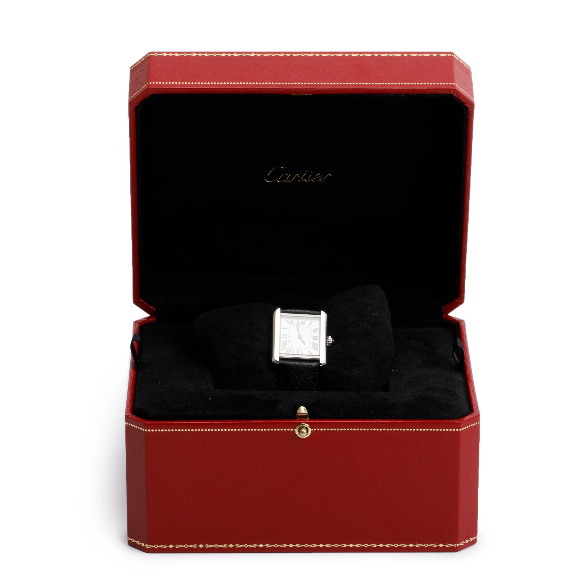 Cartier Stainless Steel Tank Solo Quartz Watch, Medium Model 3170 w/ Box, Receipt & Extra Straps - Image 2