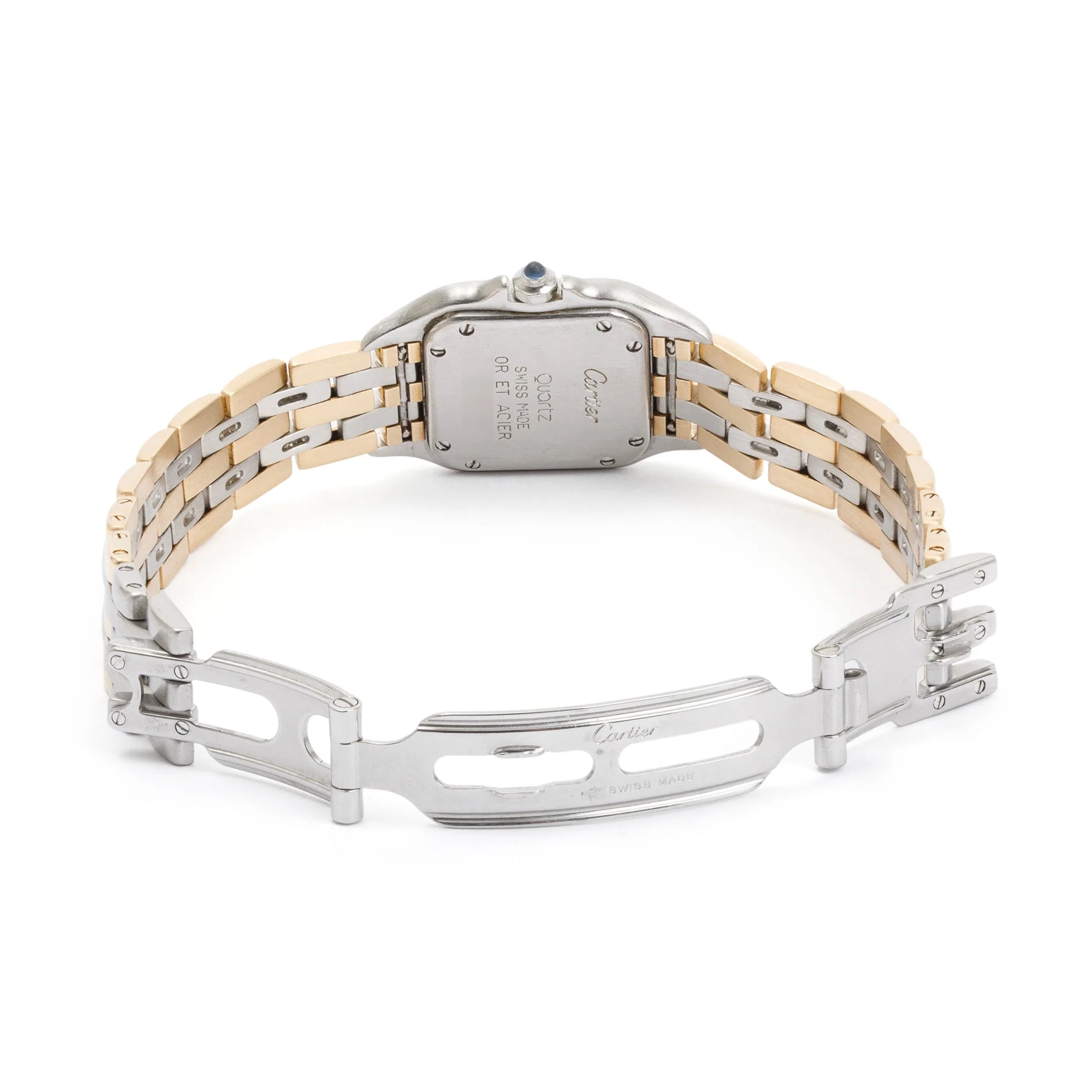 Cartier Steel & 18k Yellow Gold 3-Row Gold Panthere de Cartier Watch, Small Model - Image 5