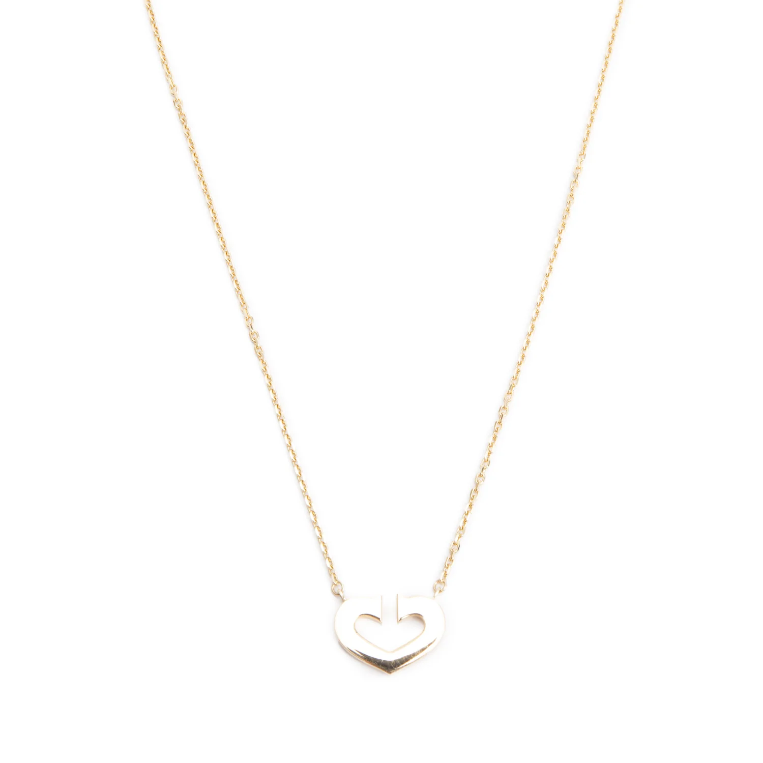 Cartier Vintage 18k Yellow Gold C de Cartier Heart Pendant Necklace