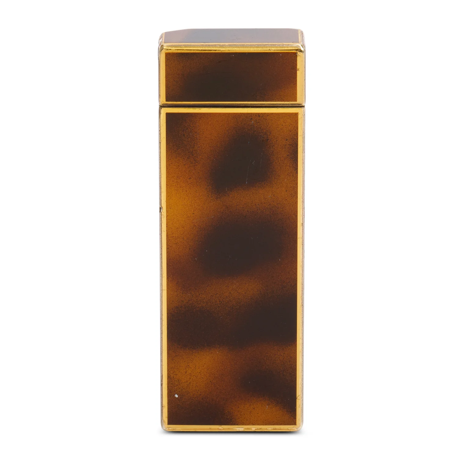 Cartier Vintage Gold-Plated Brown Lacquer Lighter - Image 4