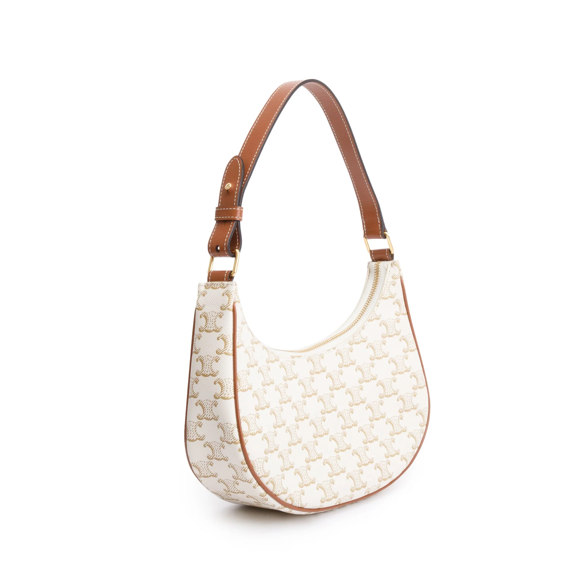 Celine 2021 White Triomphe Canvas Ava Shoulder Bag - Image 3