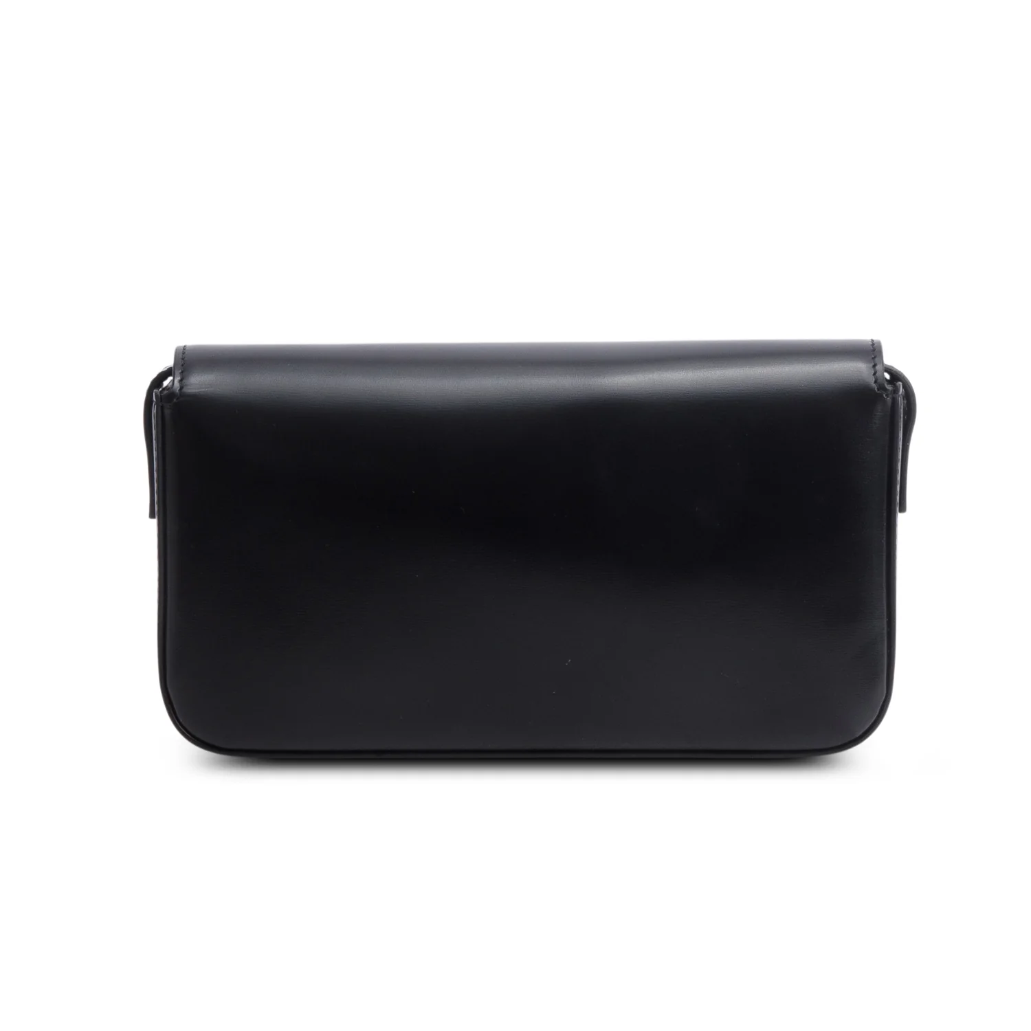 Celine 2022 Black Shiny Calfskin Triomphe Claude Shoulder Bag - Image 5