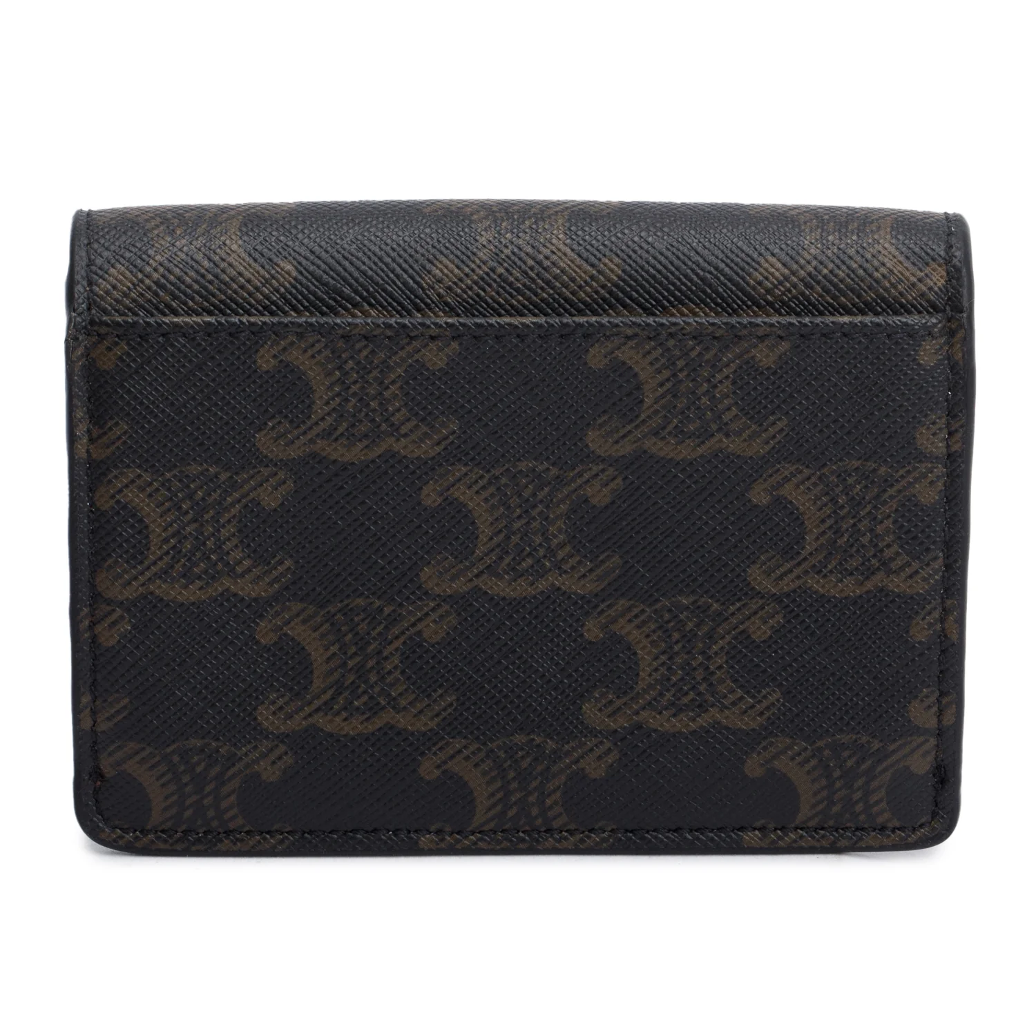 Celine 2023 Brown Triomphe Canvas Flap Card Holder w/ Box - Image 4