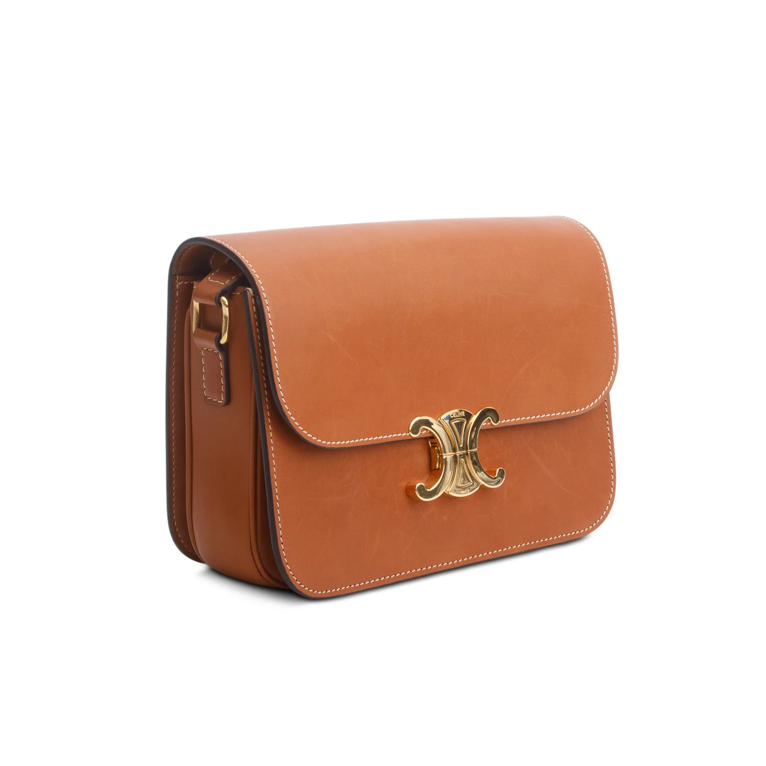 Celine 2023 Tan Natural Calfskin Medium Triomphe - Image 4