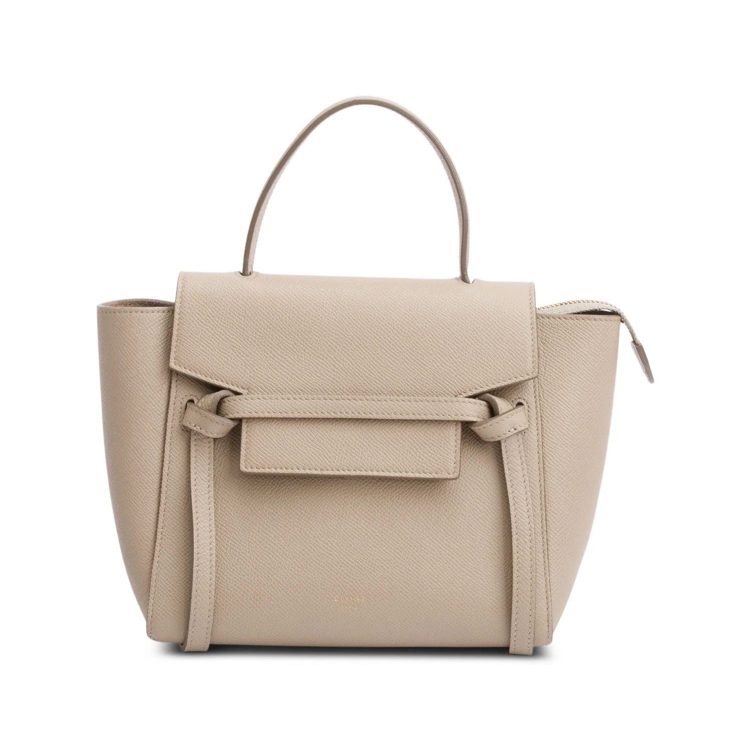 Celine Beige Grained Calfskin Leather Nano Belt Bag w/ Strap - Image 3