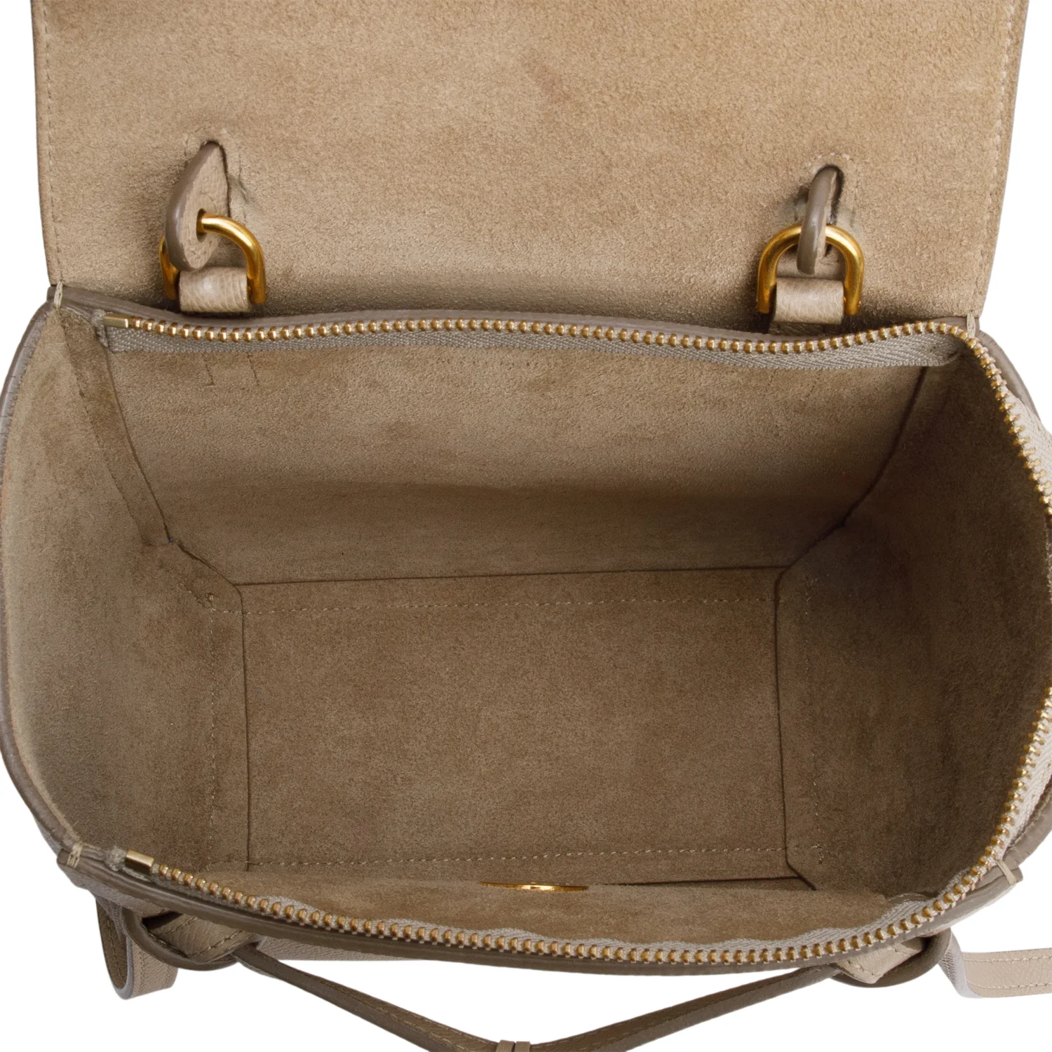 Celine Beige Grained Calfskin Leather Nano Belt Bag w/ Strap - Image 8