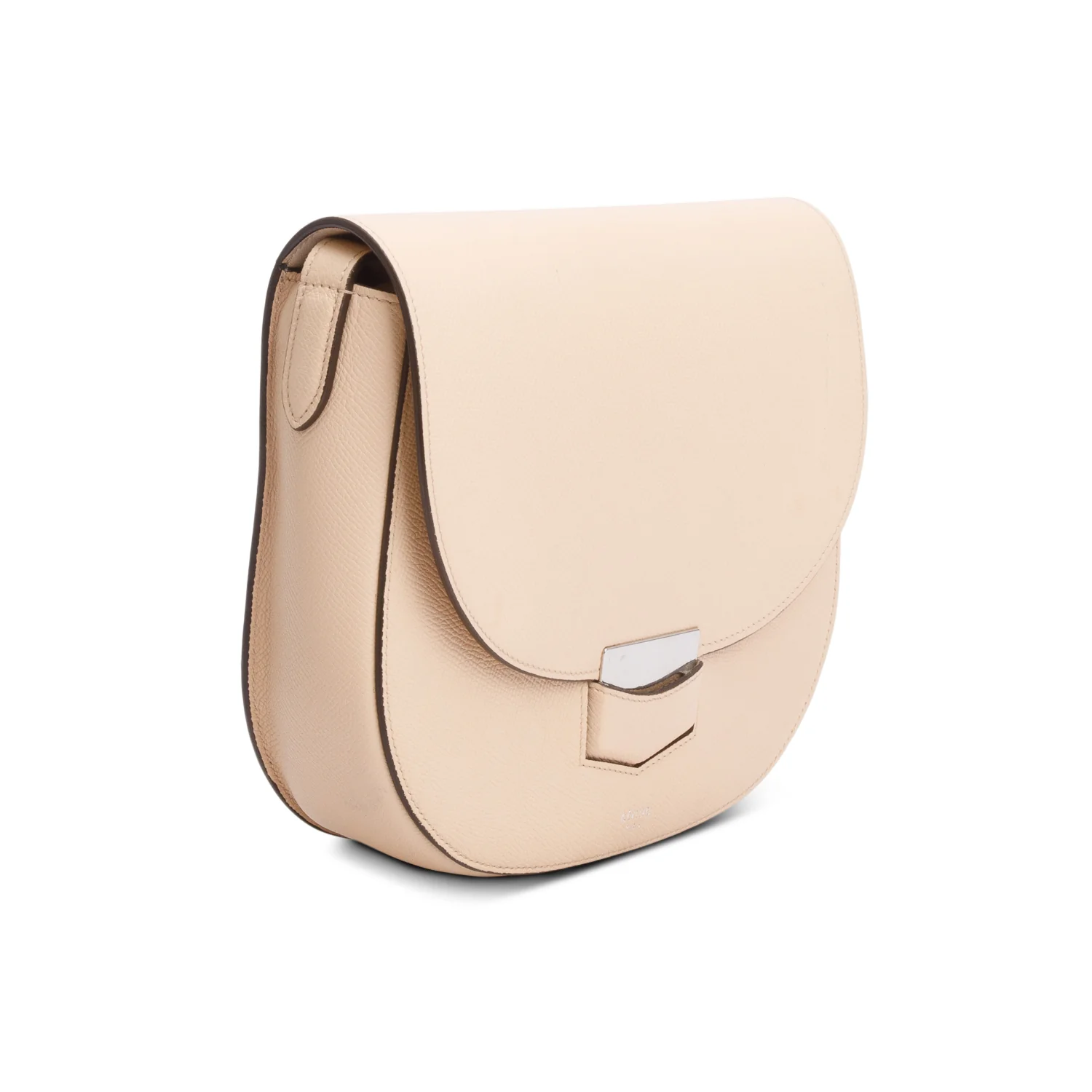 Celine Beige Grained Calfskin Medium Trotteur Crossbody Bag - Image 4