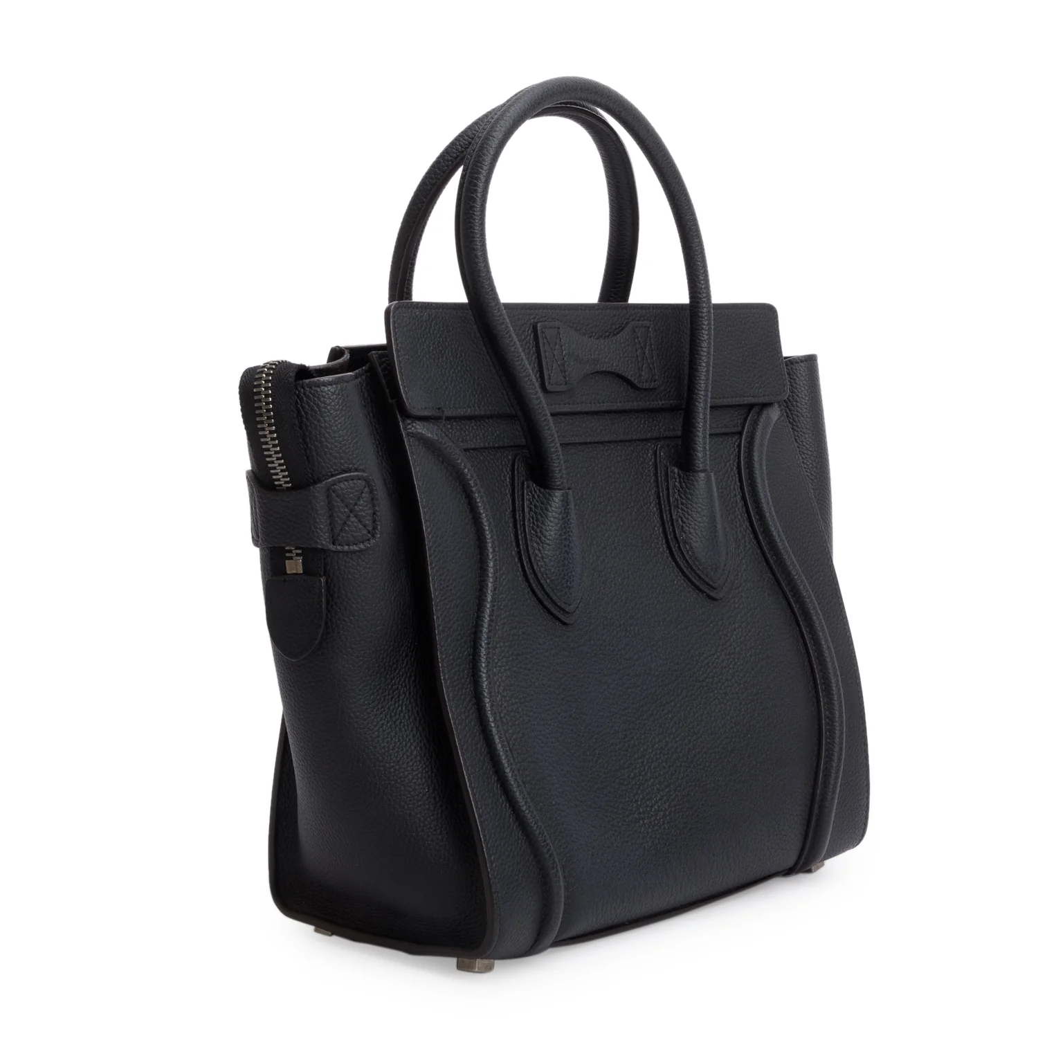Celine Black Calfskin Leather Micro Luggage Tote - Image 4