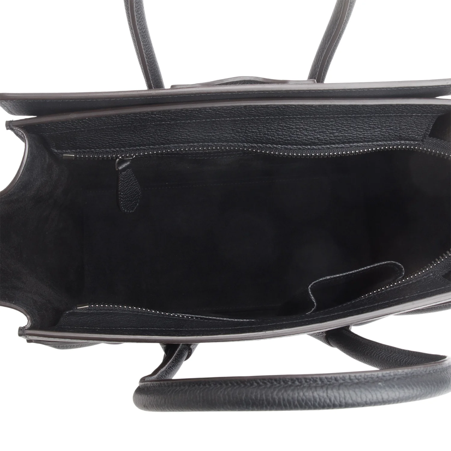 Celine Black Drummed Calfskin Leather Micro Luggage Tote - Image 6