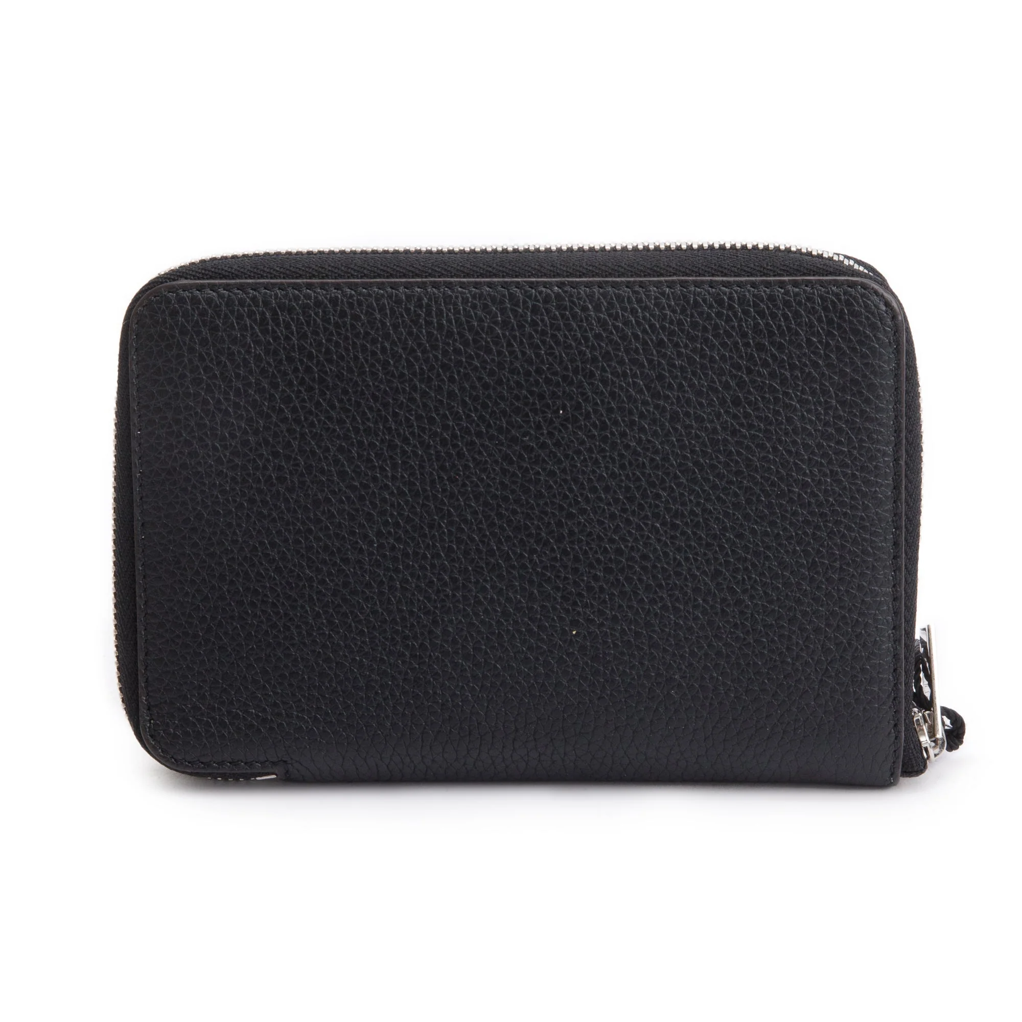 Celine Black Grained Calfskin Leather Zipped Compact Wallet w/ Box - Image 5