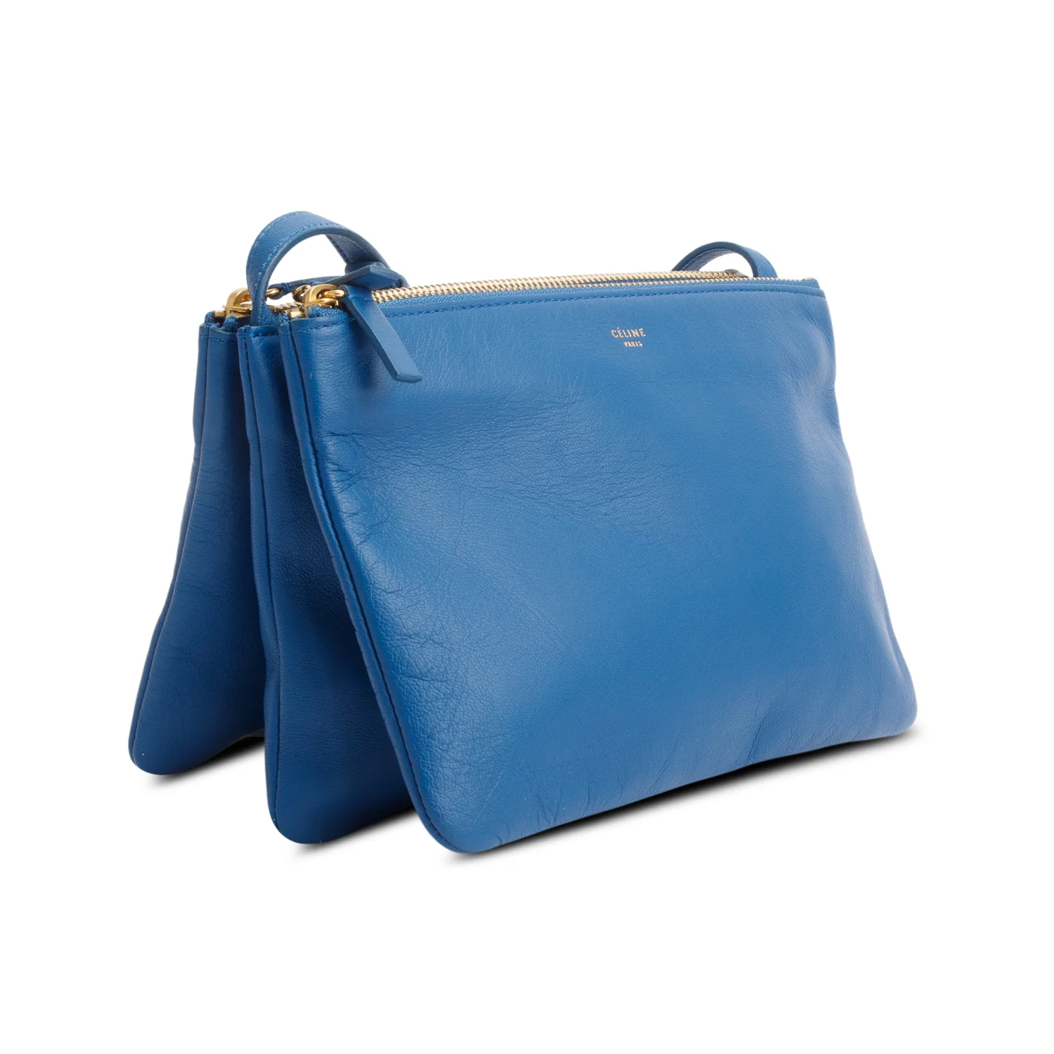 Celine Blue Lambskin Small Trio Crossbody Bag - Image 4