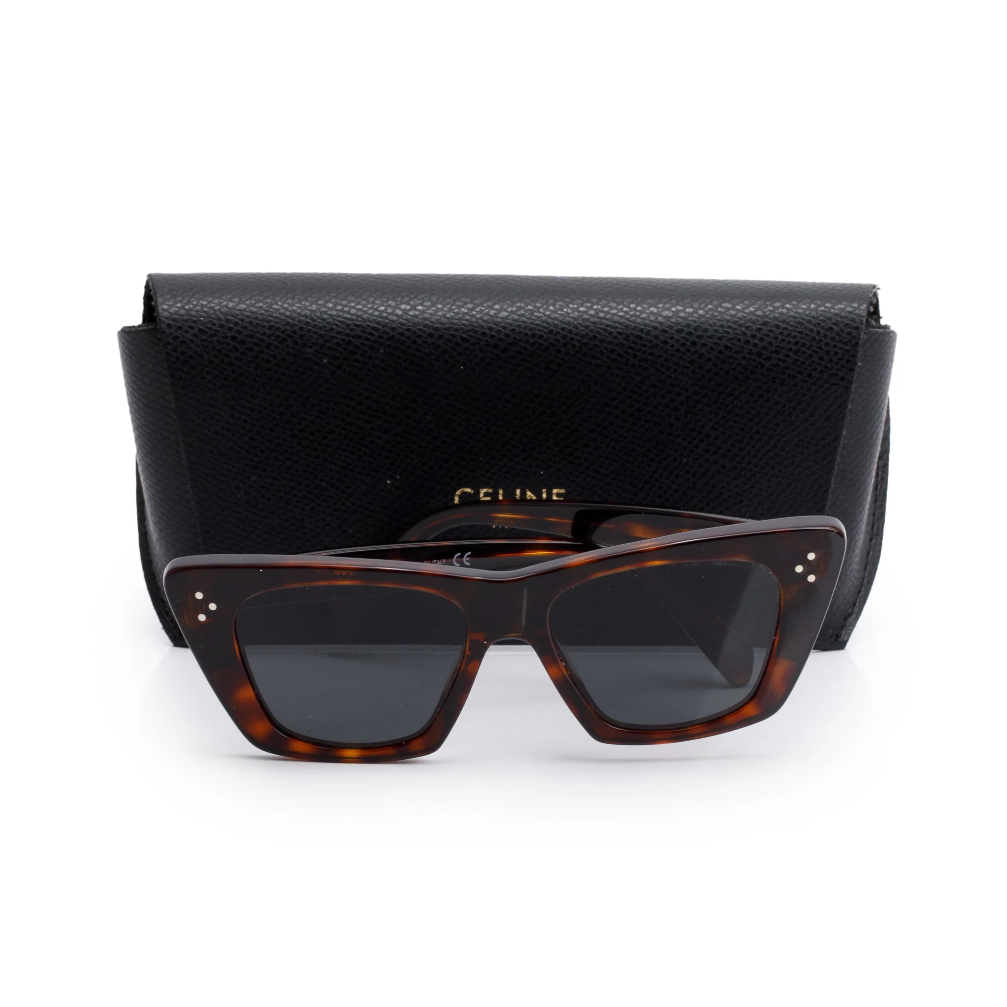 Celine CL401871 Havana Acetate Cat-Eye Sunglasses w/ Case - Image 2