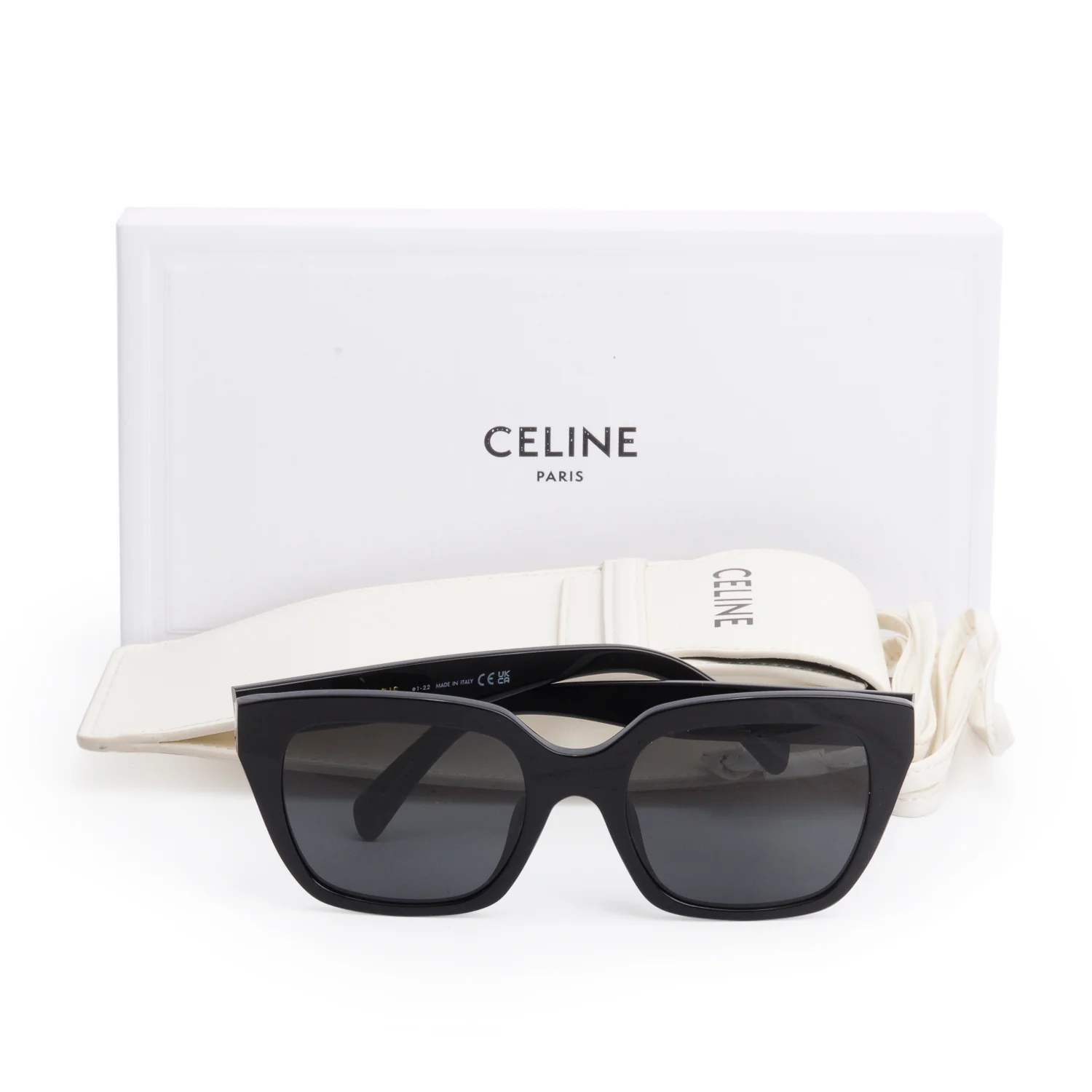 Celine CL40198F Black Square Sunglasses w/ Box & Case - Image 2
