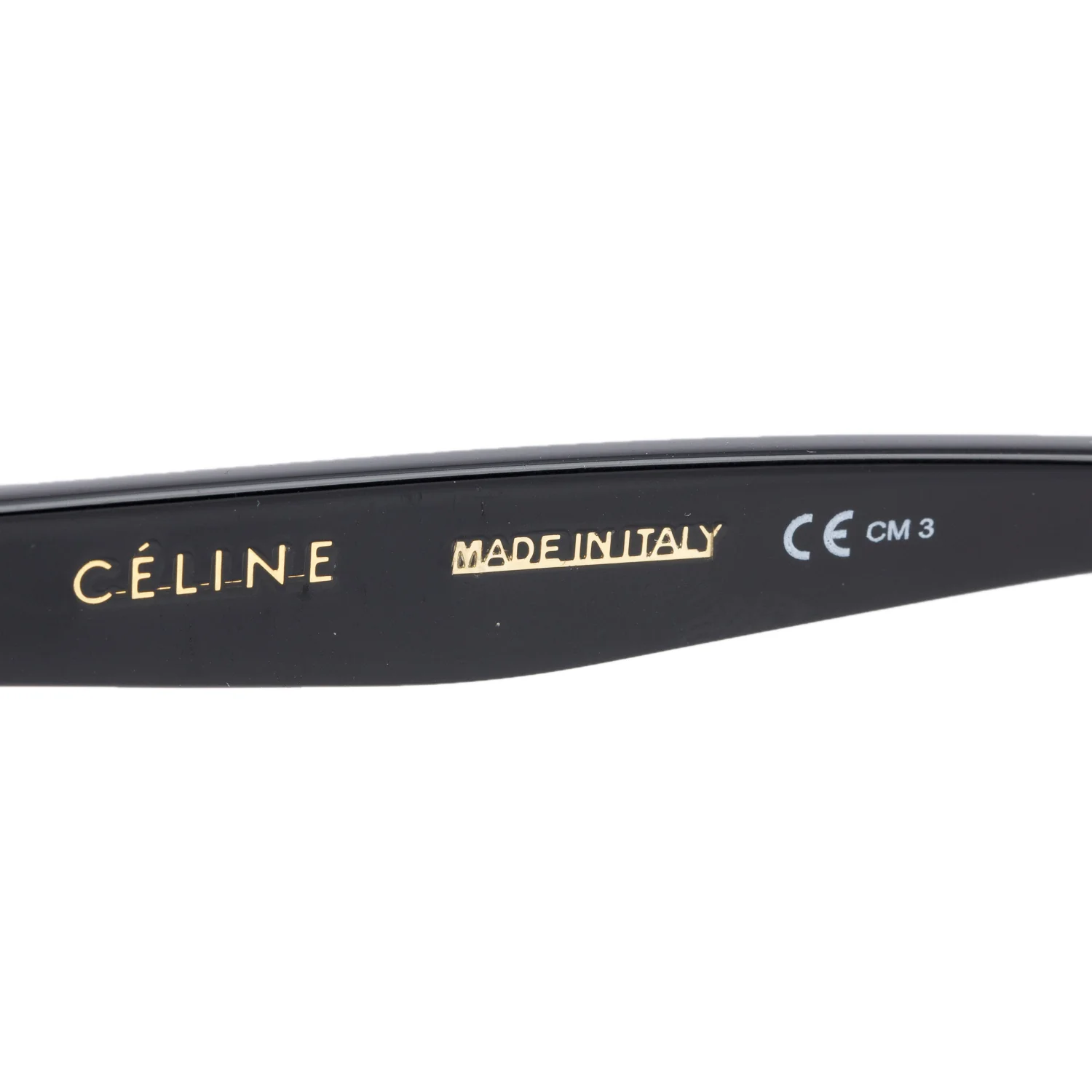 Celine CL41370/S Black Acetate Bevel Cat Round Sunglasses - Image 4