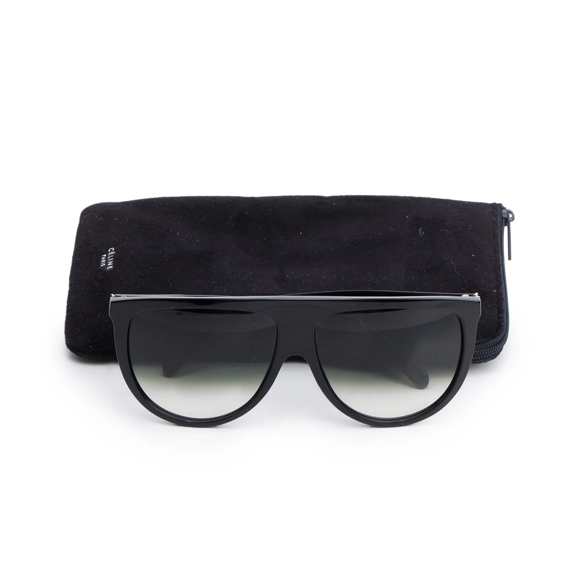 Celine CL41435/S Black Acetate Wayfarer Sunglasses w/ Case - Image 2