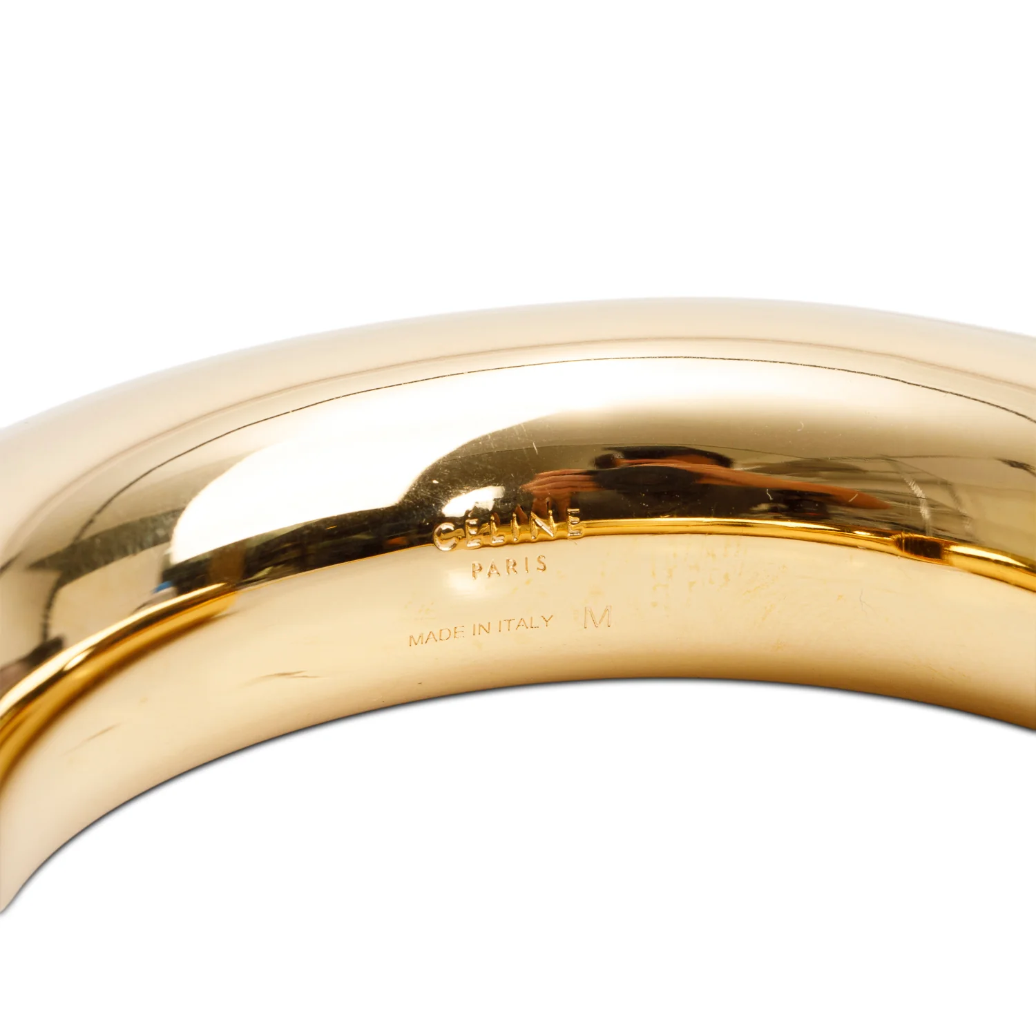Celine Gold-Plated Brass Round Tubular Bangle - Image 4