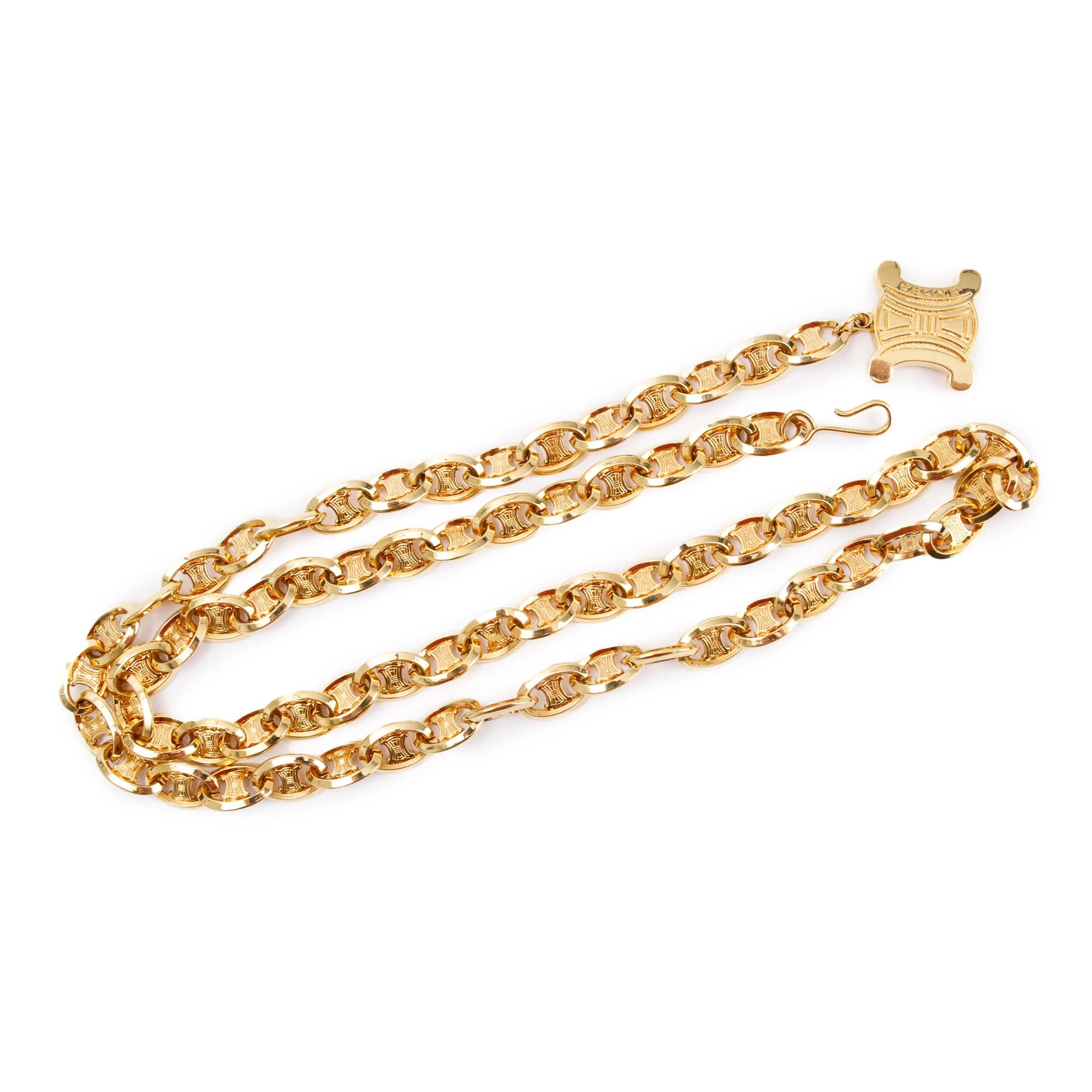 Celine Gold-Tone Metal Chain-Link Triomphe Belt - Image 2