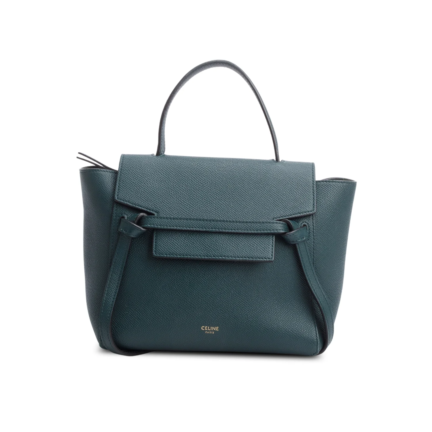 Celine Green Grained Calfskin Leather Nano Belt Bag w/ Strap - Image 3
