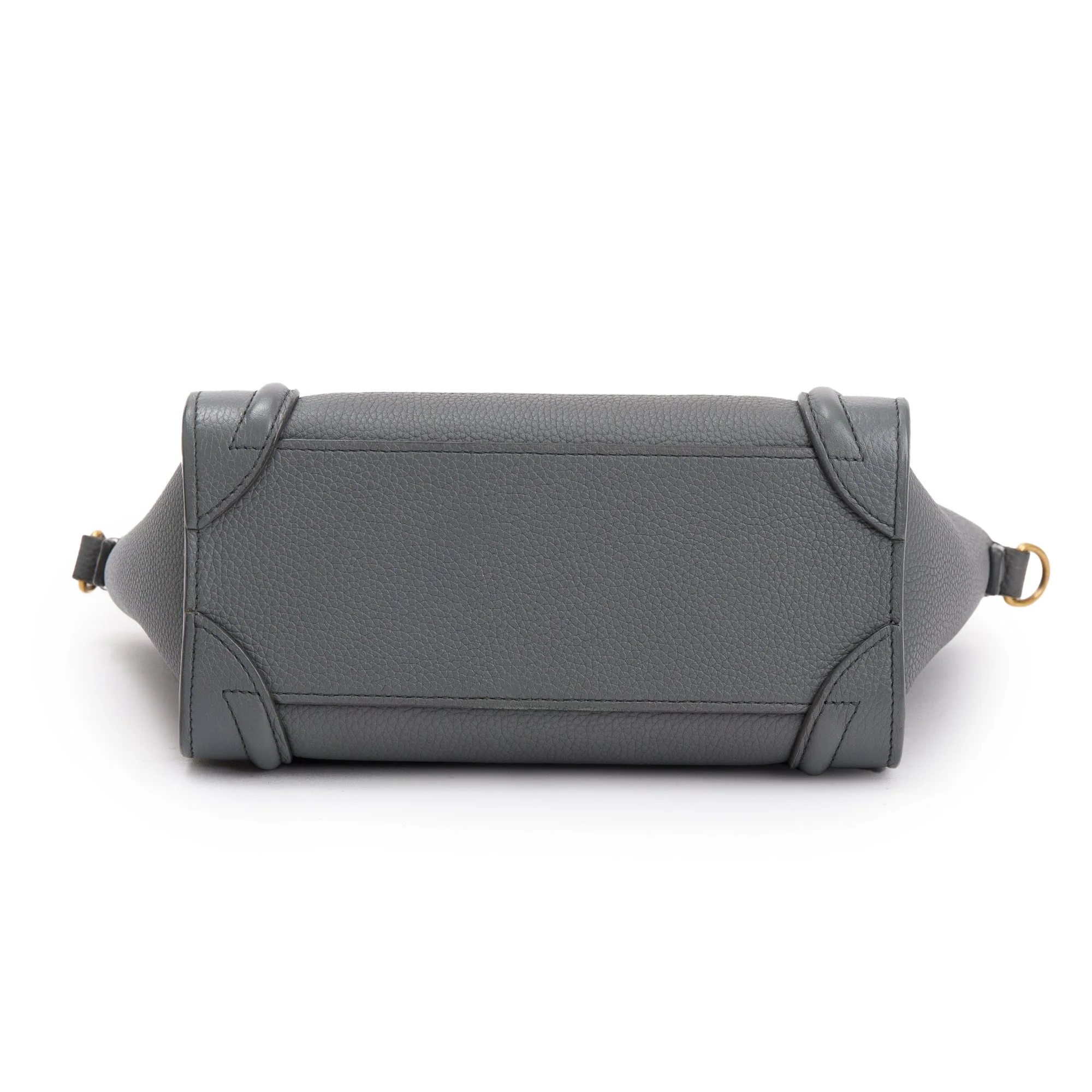 Celine Grey Calfskin Leather Nano Luggage Tote w/ Strap - Image 6
