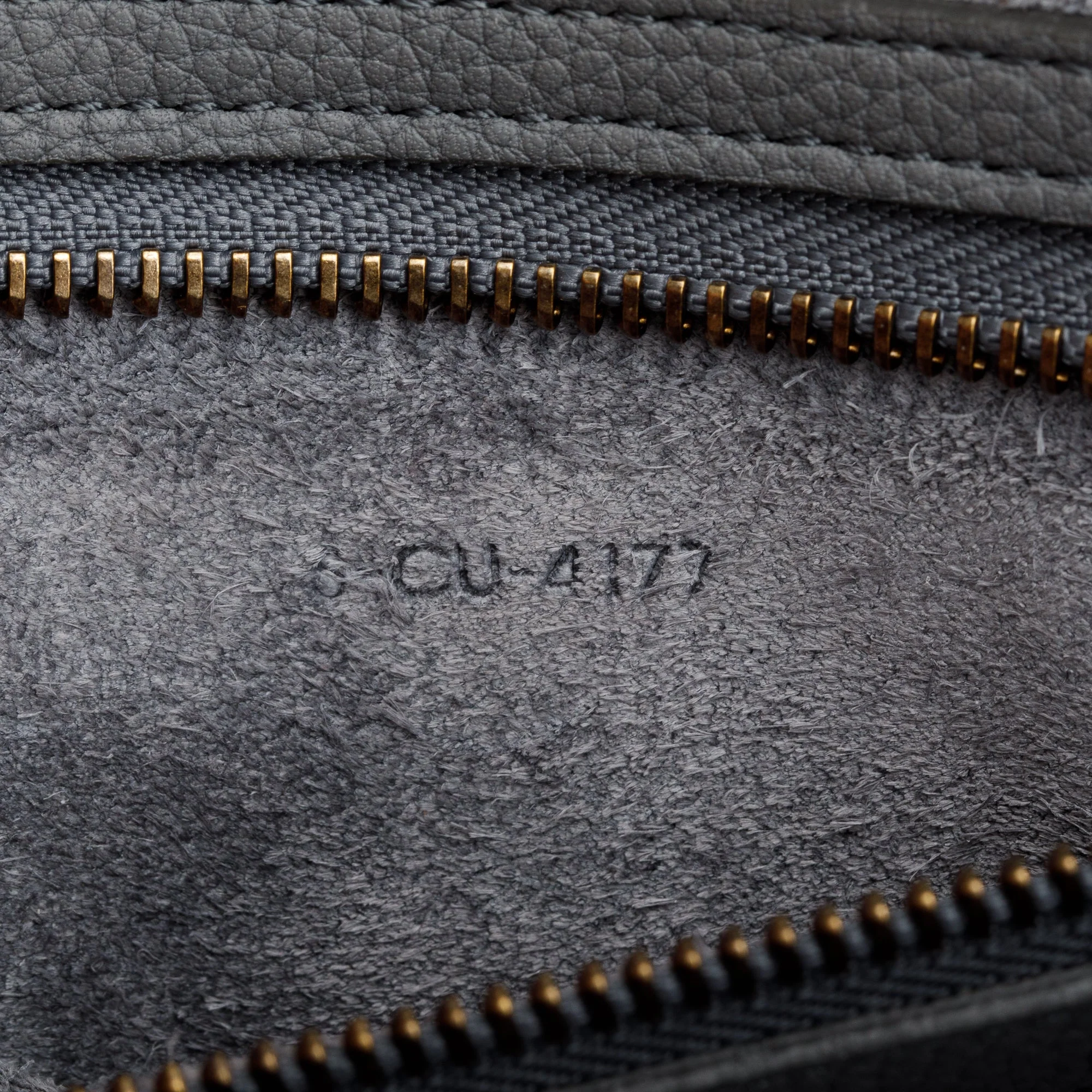 Celine Grey Drummed Calfskin Leather Mini Luggage Tote - Image 10