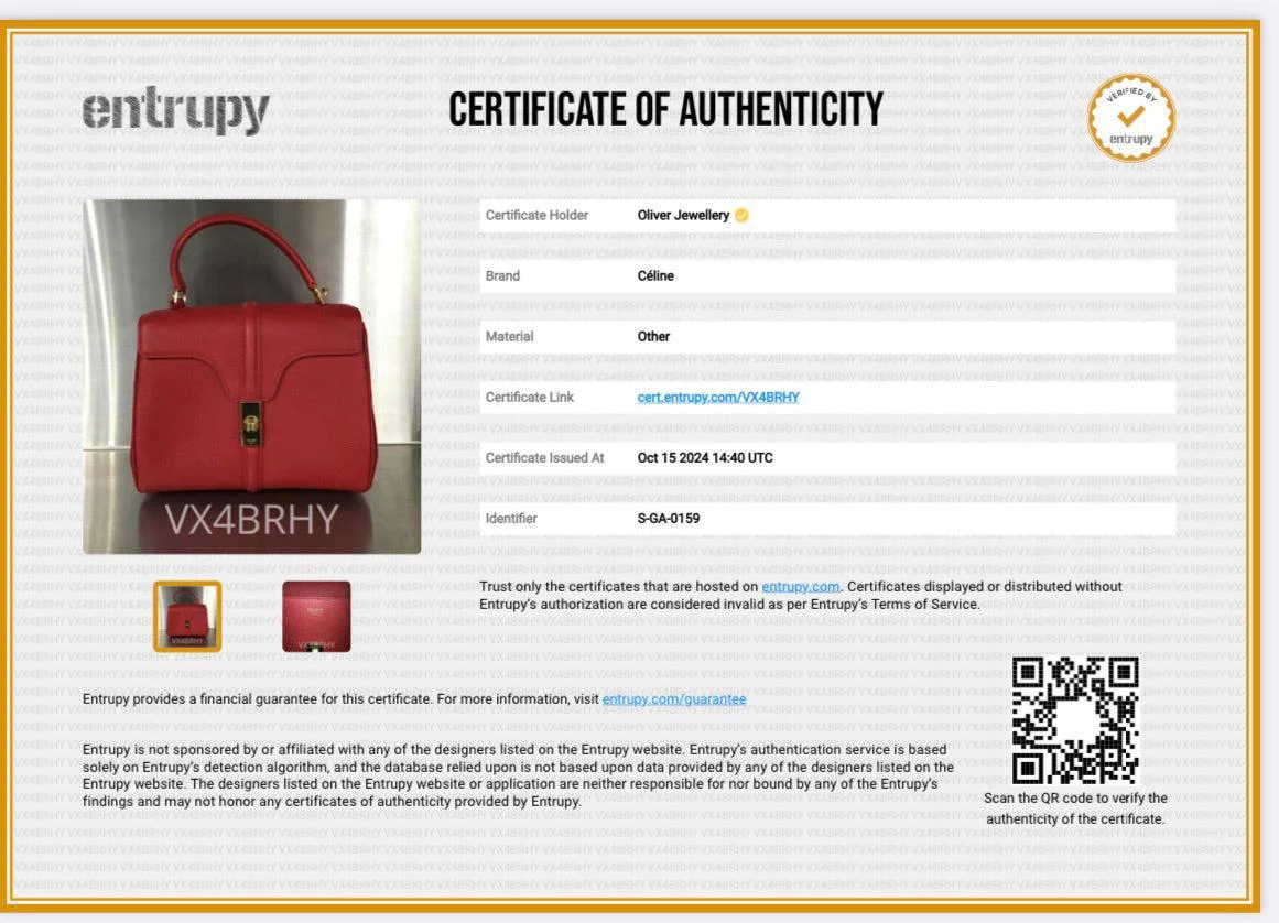 Celine Red Calfskin Leather Small 16 Bag w/ Strap - Image 12