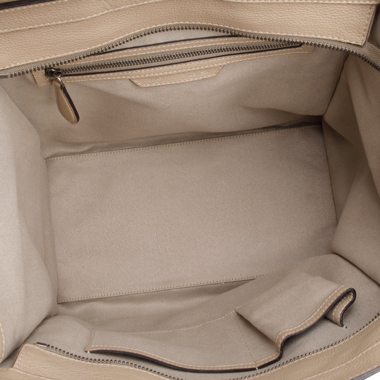 Celine Taupe Drummed Calfskin Leather Mini Luggage Tote - Image 6