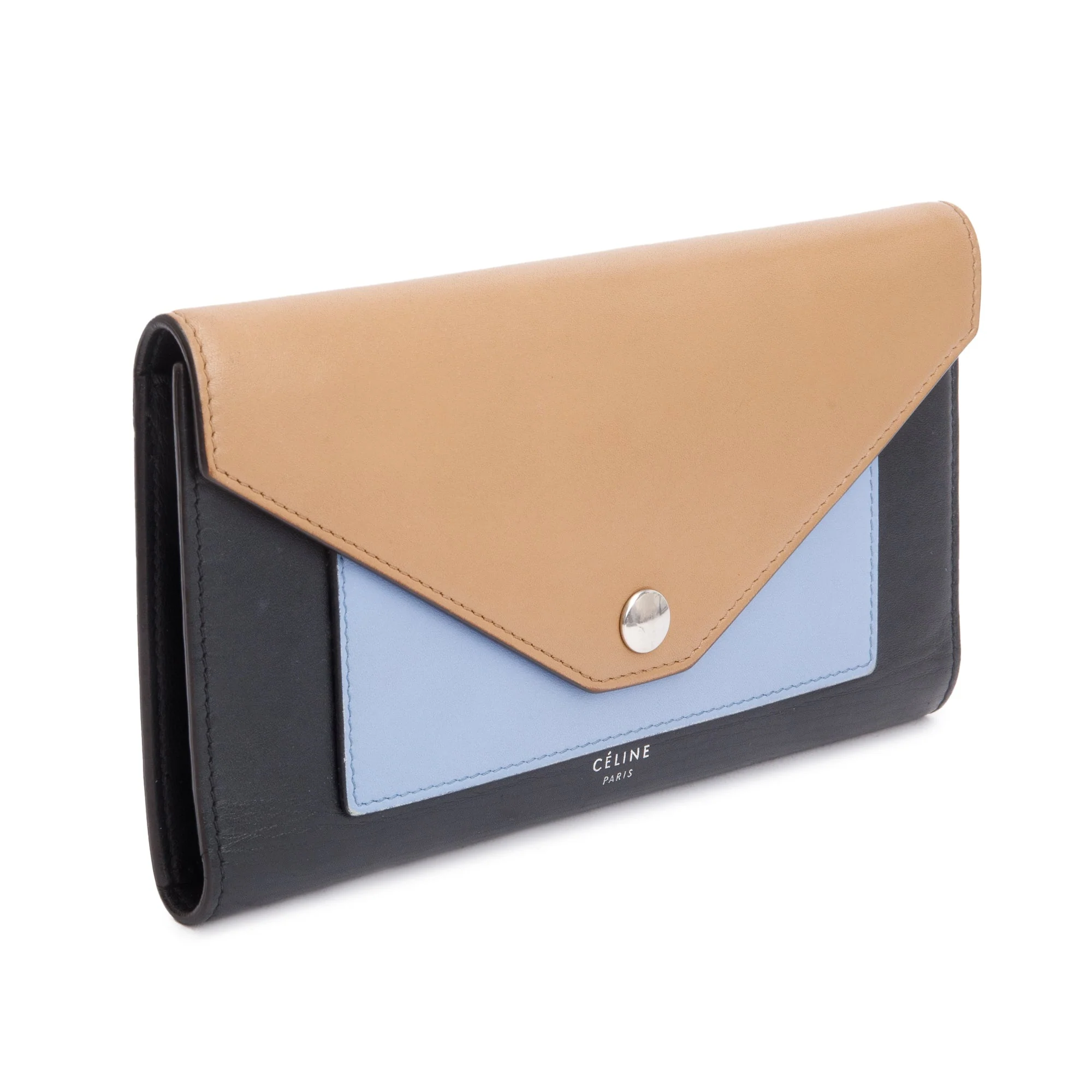 Celine Tricolour Leather Pocket Envelope Wallet - Image 2