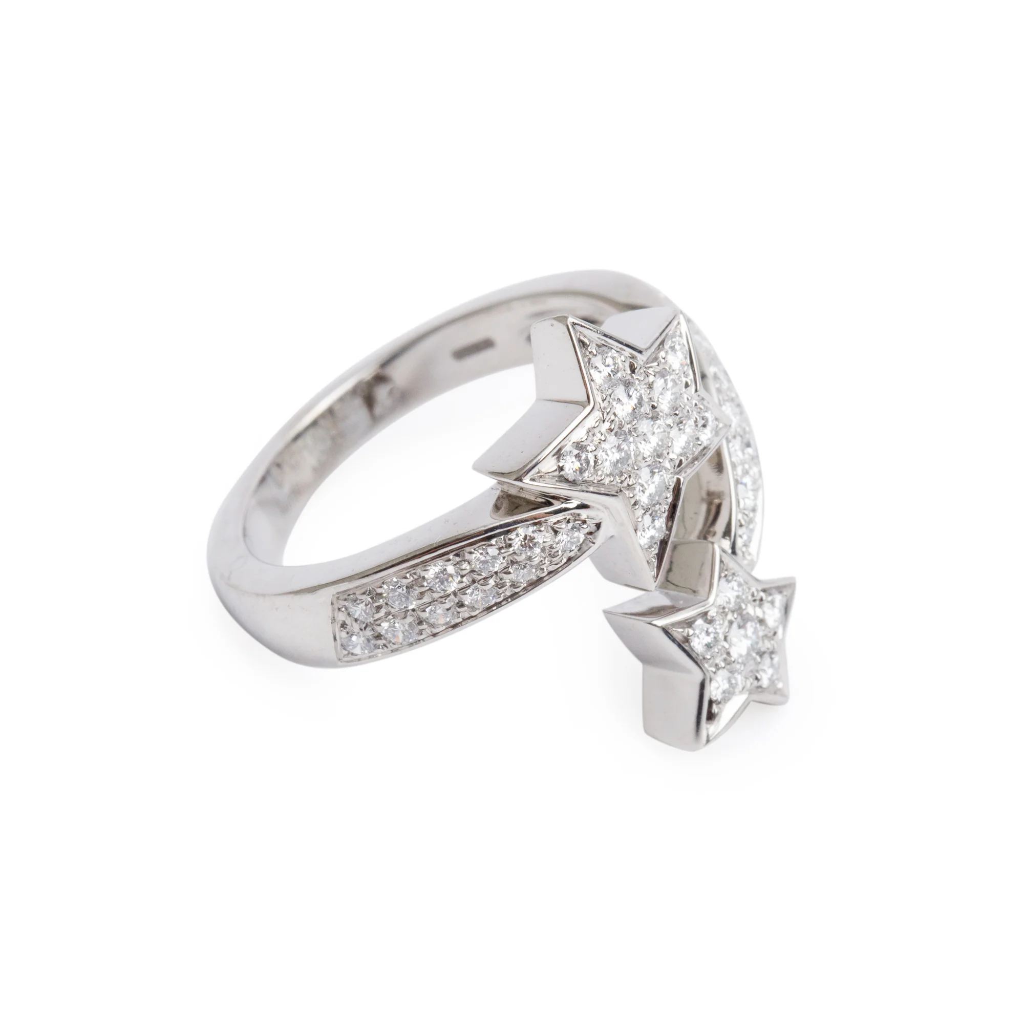 Chanel 18k White Gold Diamond Comète Géode Ring, Size 56 7.5 - Image 2