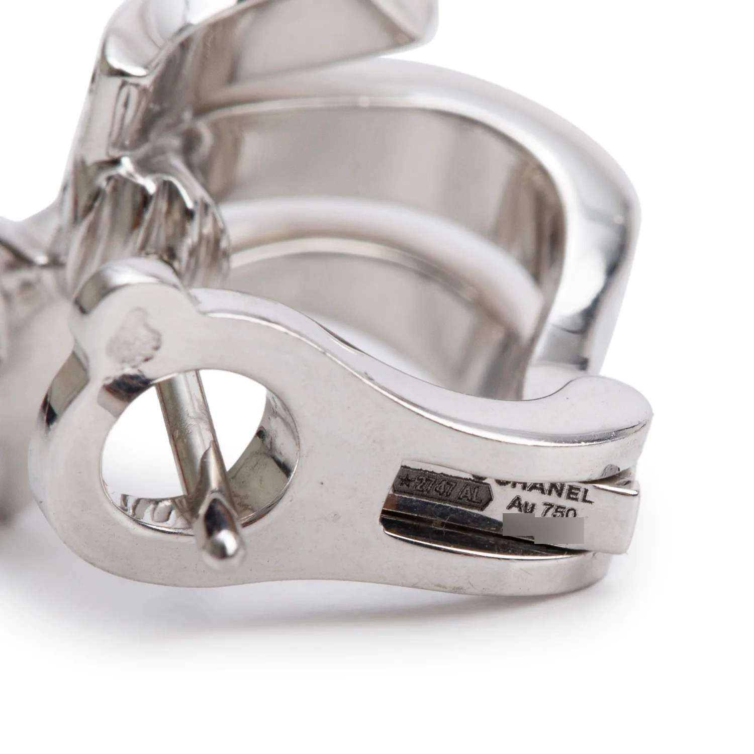 Chanel 18k White Gold Diamond Etoile Filante Earrings w/ Box - Image 4