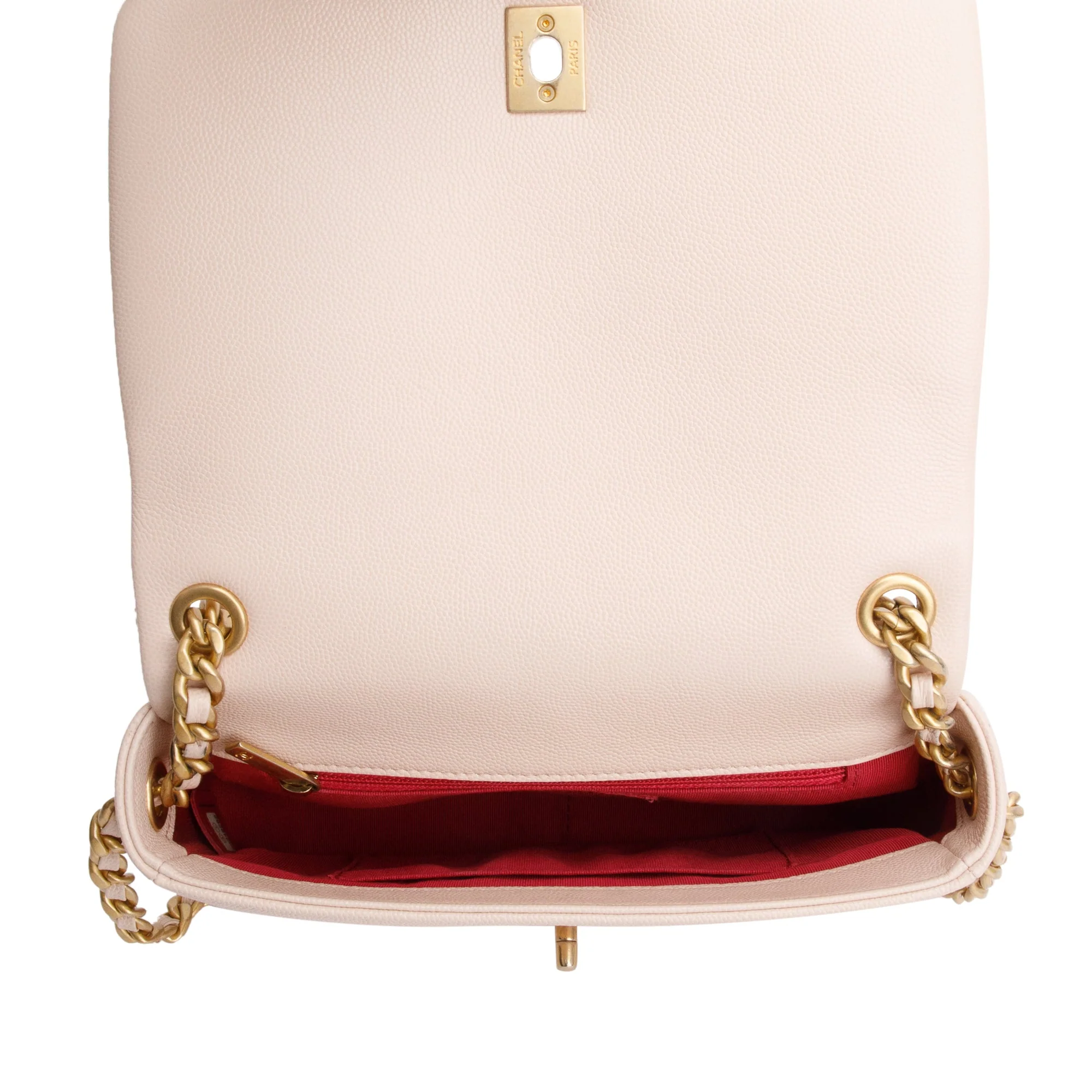 Chanel 2020 Beige Quilted Caviar Leather Small Fashion Therapy Full Flap Bag w/ Box, Receipt & Authenticity Card - Image 8