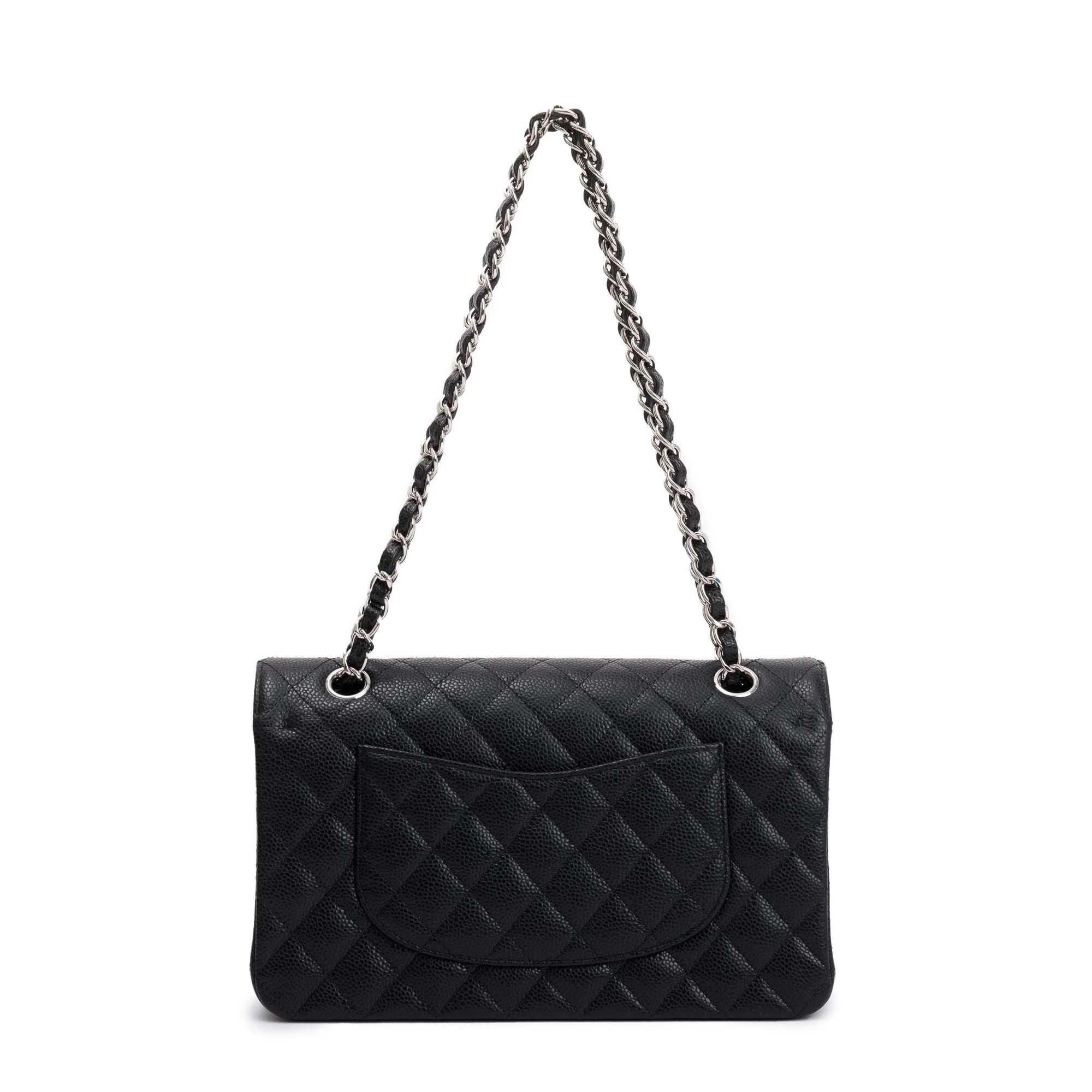 Chanel 2020 Black Caviar Leather Classic Medium Double Flap Bag w/ Box, Receipt & Authenticity Card - Image 6
