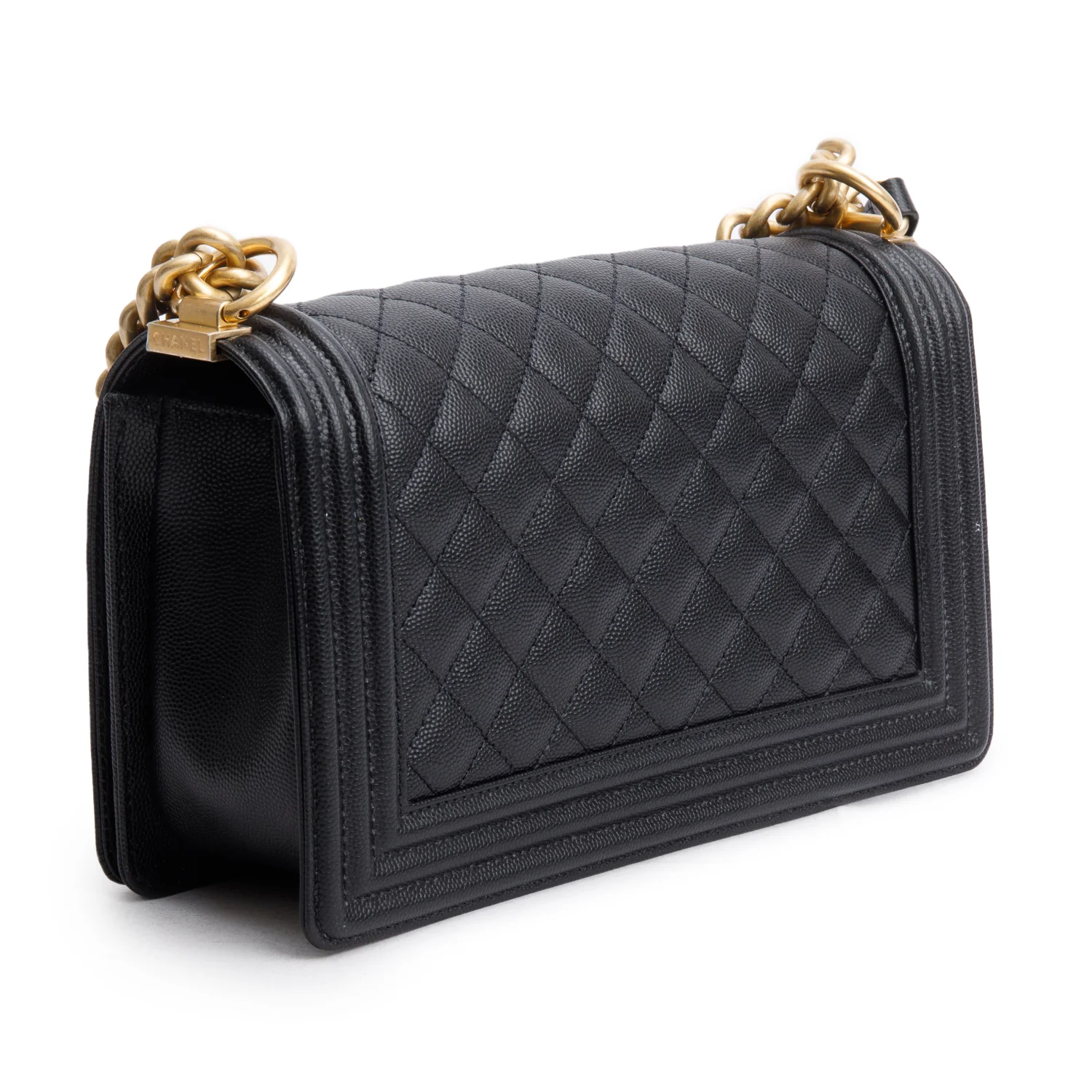 Chanel 2020 Black Caviar Quilted Medium Boy Flap Bag w/ Box - Image 7