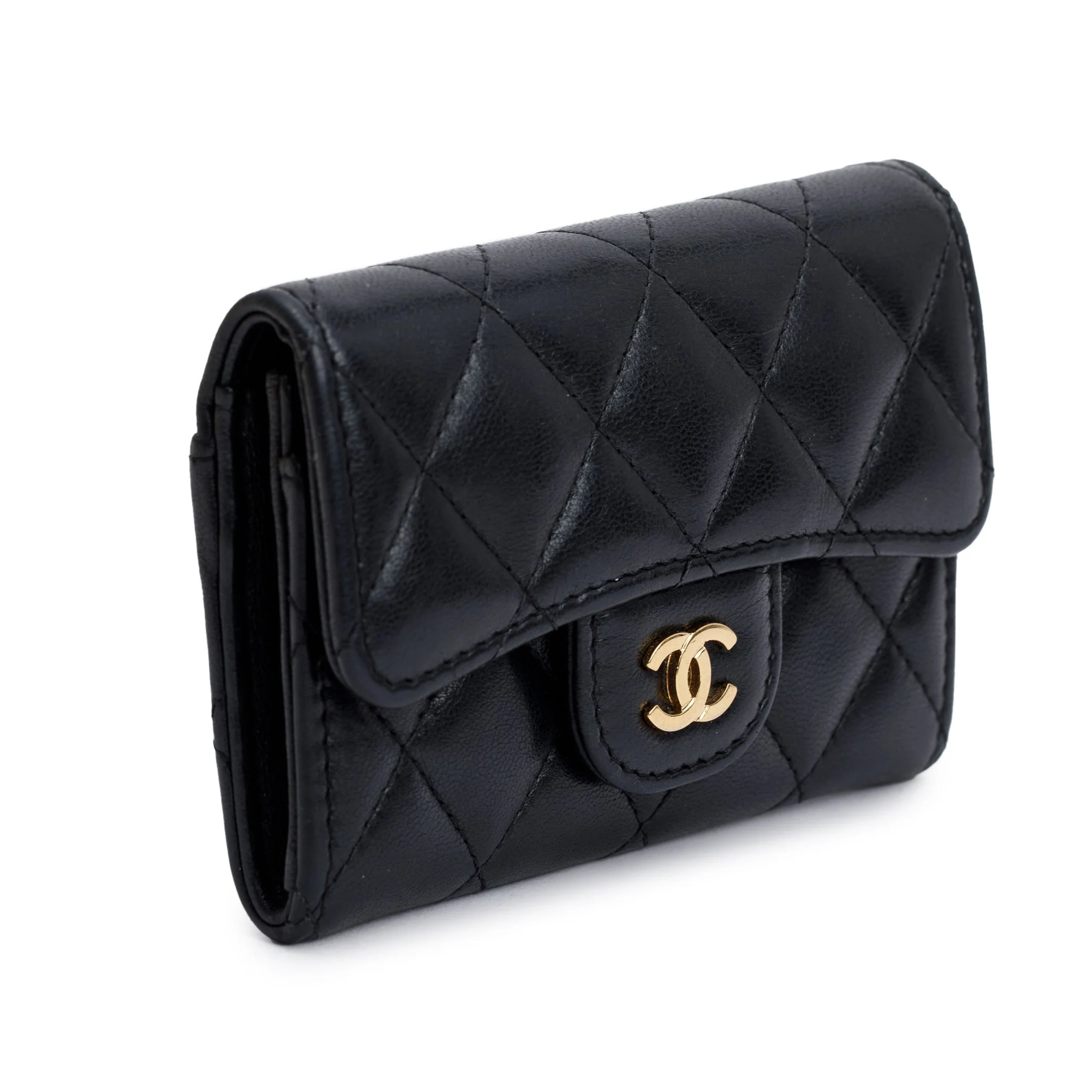Chanel 2020 Black Lambskin Leather Classic Flap Card Holder w/ Authenticity Card - Image 2
