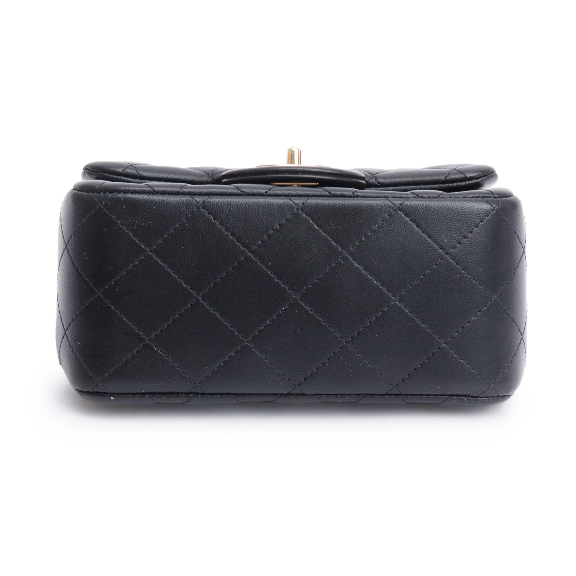 Chanel 2020 Black Quilted Lambskin Leather Classic Square Mini Flap Bag w/ Authenticity Card - Image 7