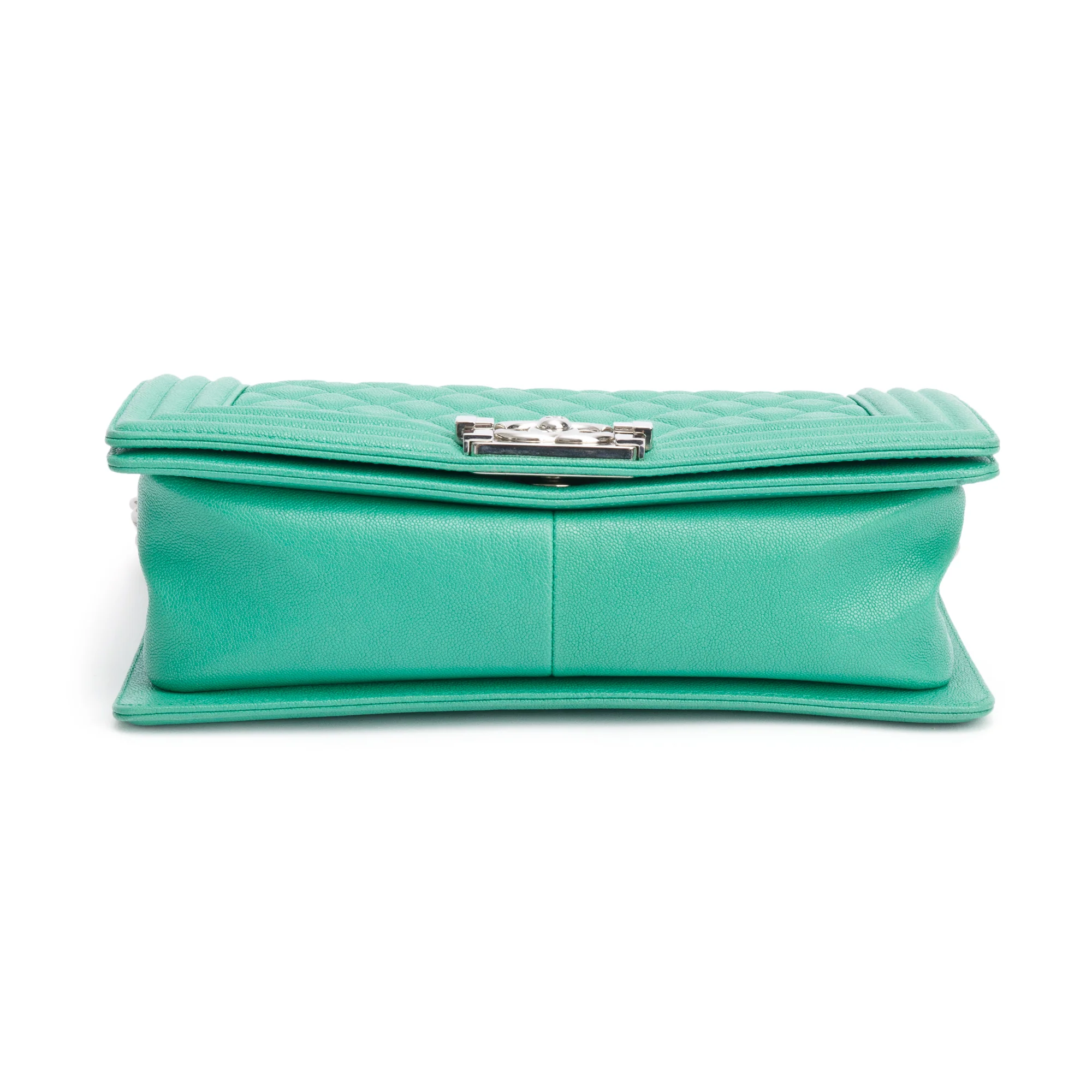 Chanel 2020 Green Quilted Caviar Leather Medium Boy Bag w/ Box, Receipt & Authenticity Card - Image 8