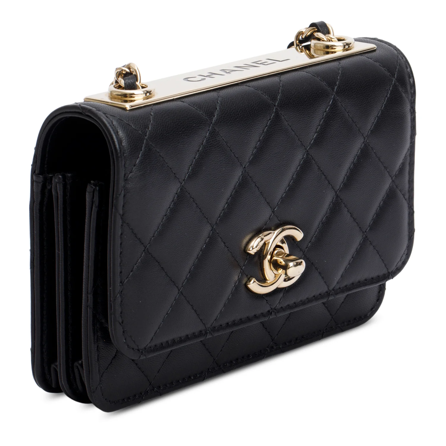 Chanel 2020 Lambskin Quilted Trendy CC Wallet on Chain w/ Authenticity Card - Image 4