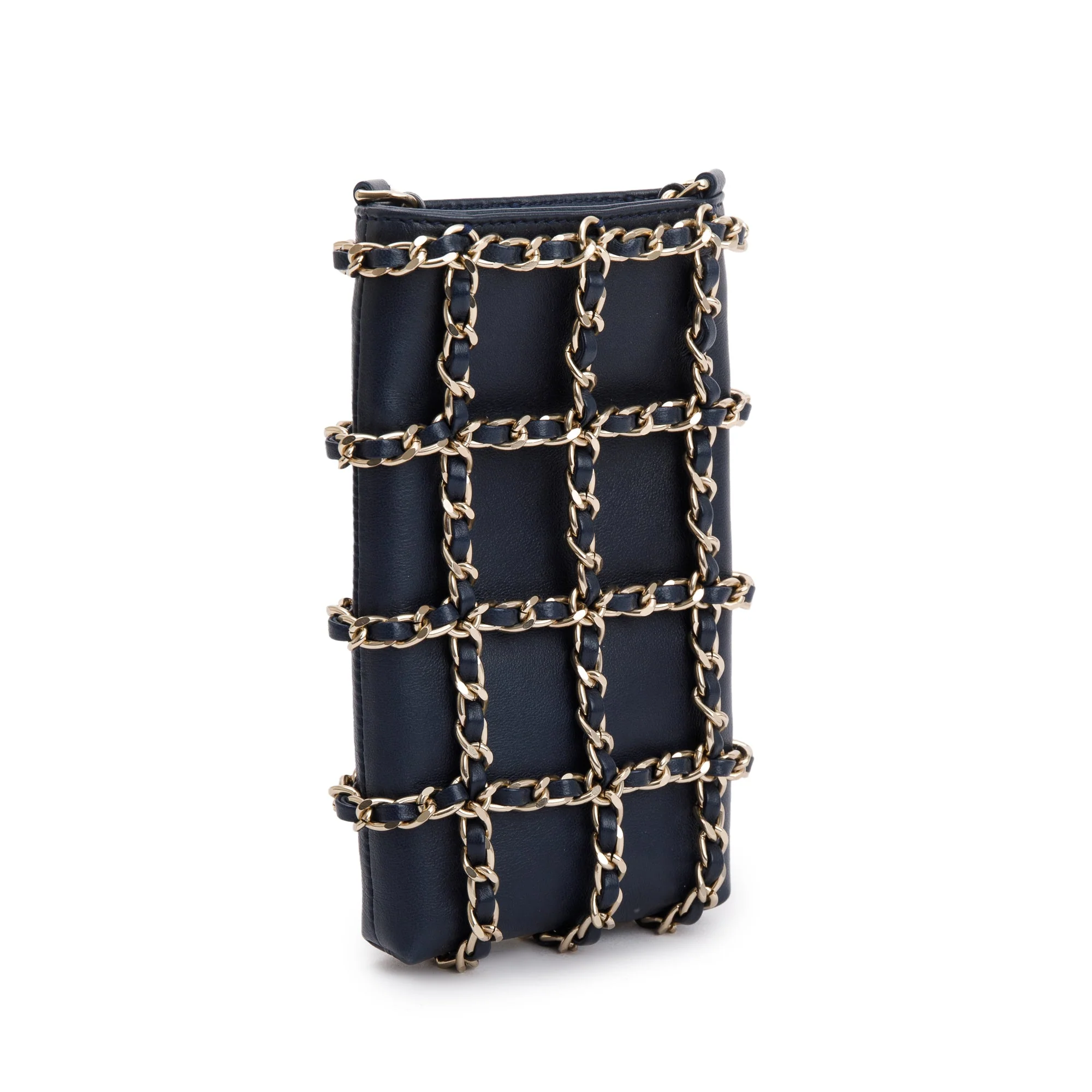 Chanel 2020 Navy Leather Tech Me Out Clutch With Chain - Image 4