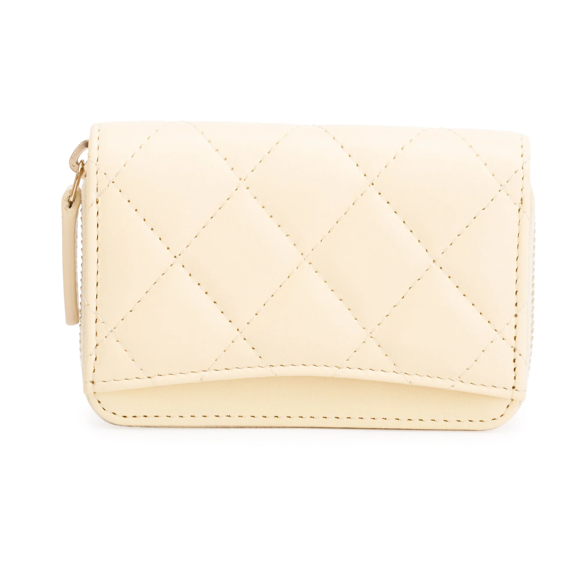 Chanel 2020 Neutral Calfskin Leather Classic Zipped Coin Purse w/ Box, Authenticity Card & Receipt - Image 4