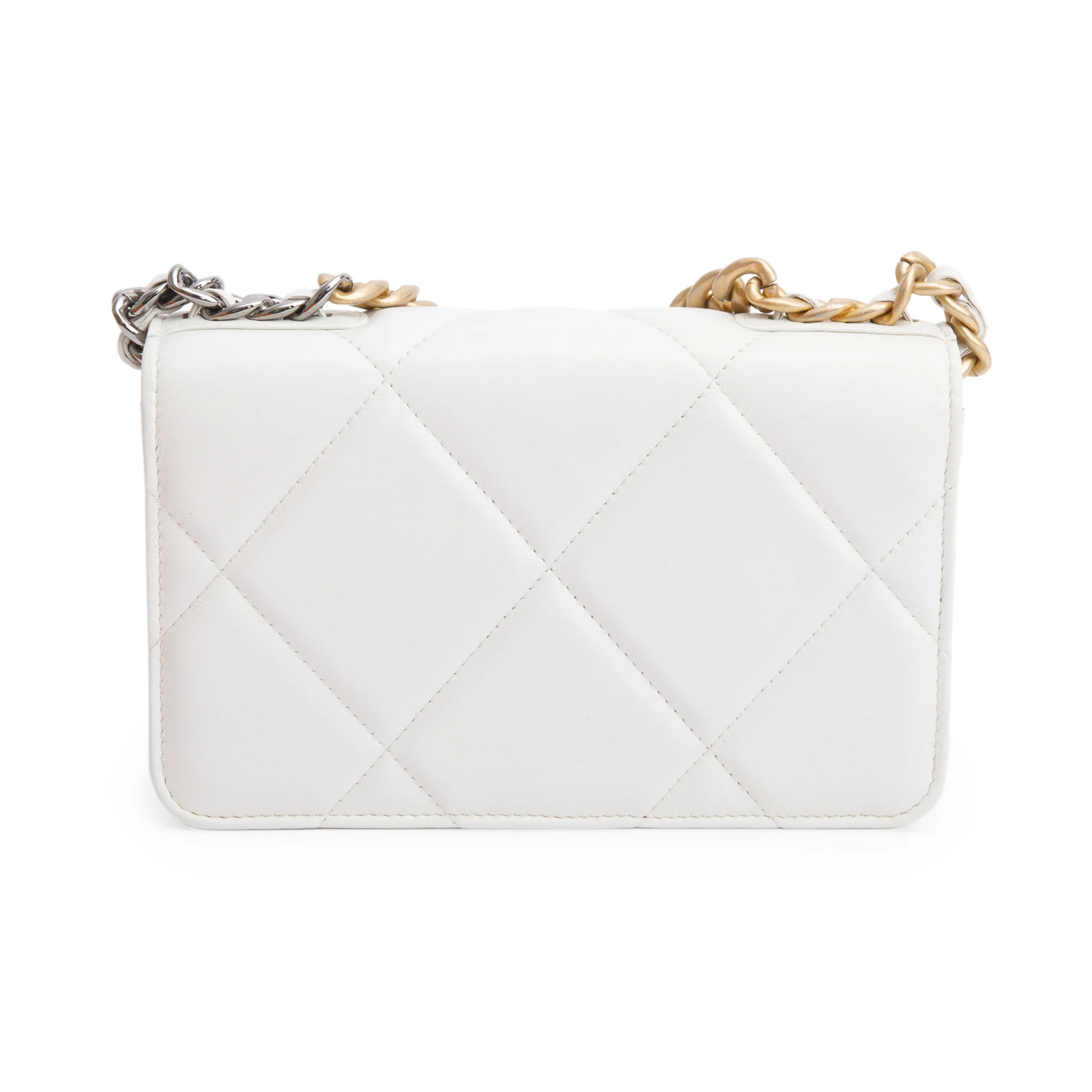 Chanel 2020 White Lambskin Leather 19 Wallet On Chain w/ Box, Receipt & Authenticity Card - Image 6
