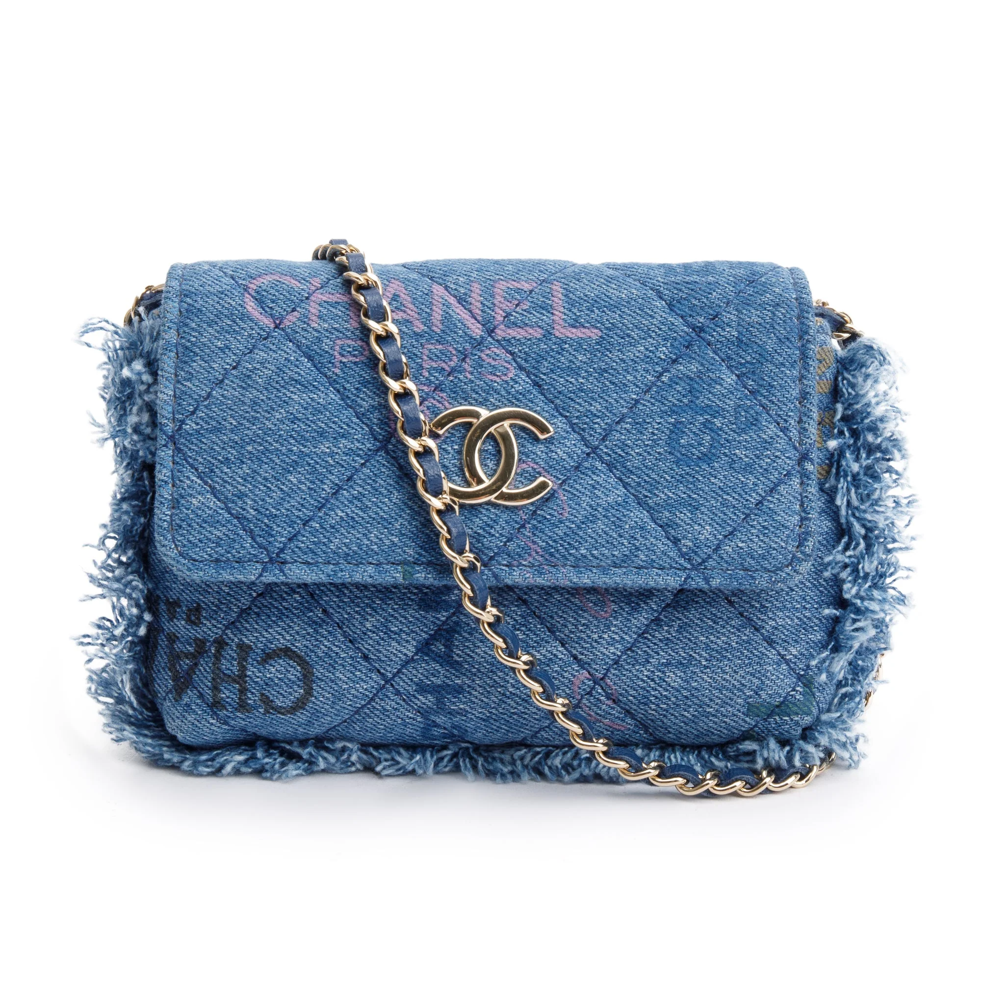 Chanel 2021 Denim Mood Clutch with Chain w/ Box & Authenticity Card - Image 5