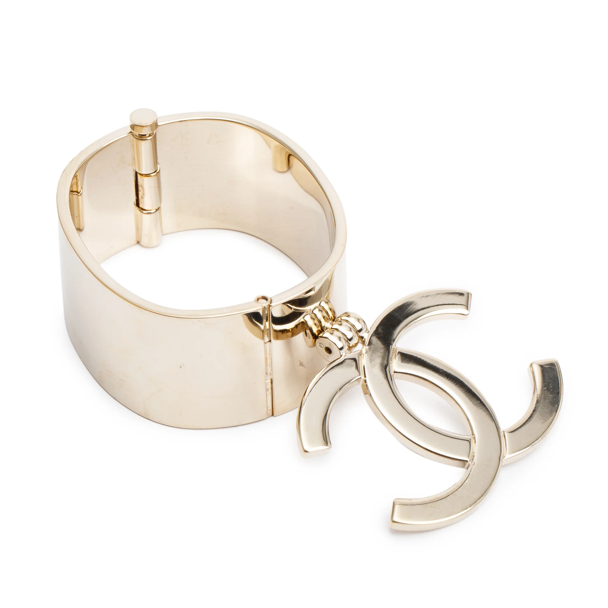 Chanel 2021 Gold Plated CC Hinged Bracelet - Image 2