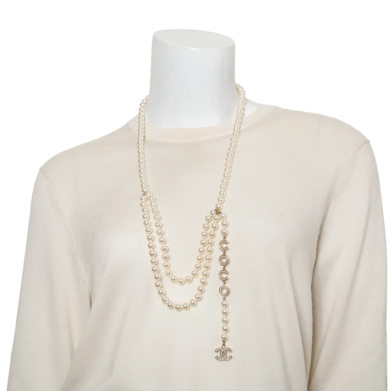 Chanel 2021 Gold-Plated Faux Pearl CC Coco Necklace or Belt w/ Box - Image 2