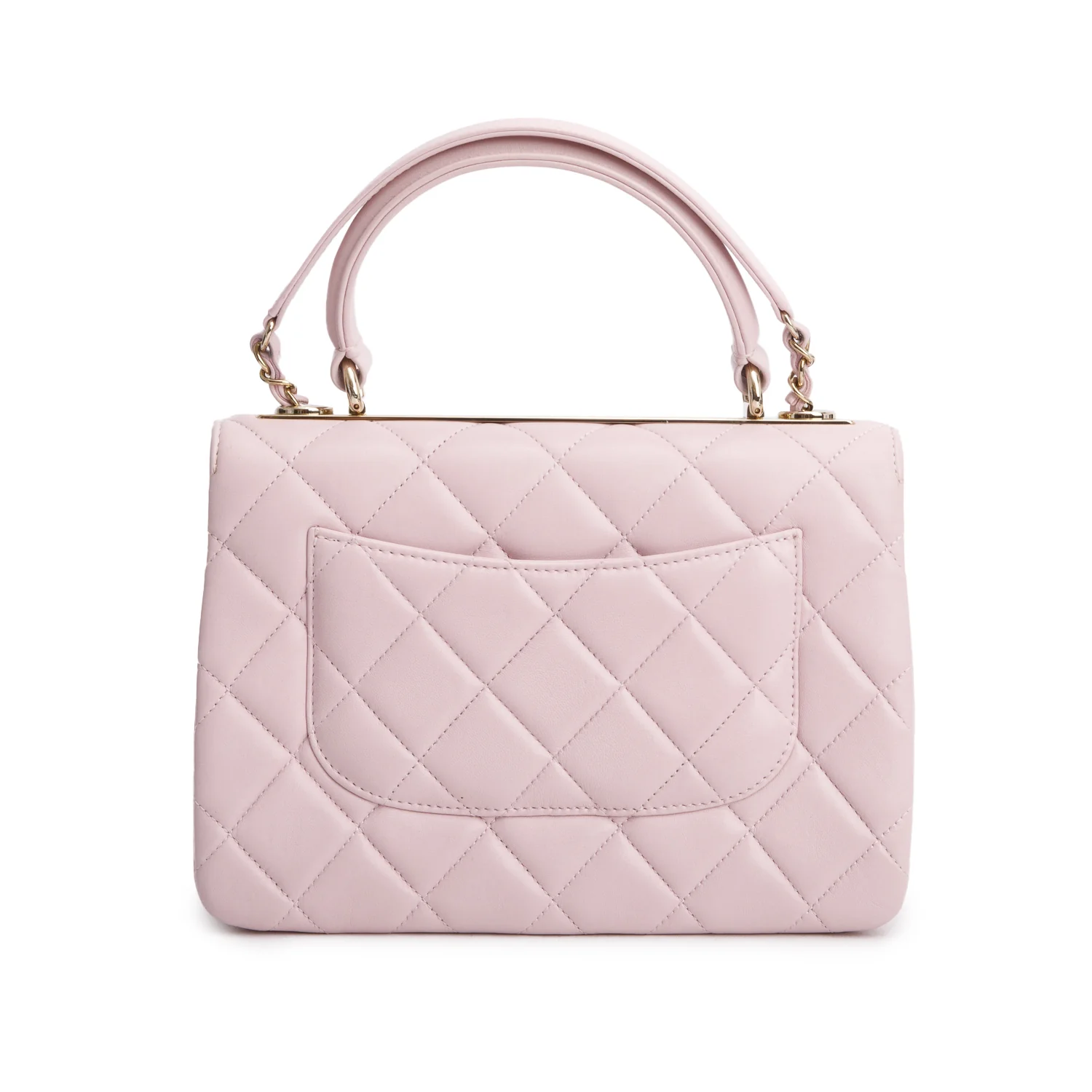 Chanel 2021 Pink Quilted Lambskin Trendy CC Small Top Handle Flap Bag w/ Authenticity Card - Image 5