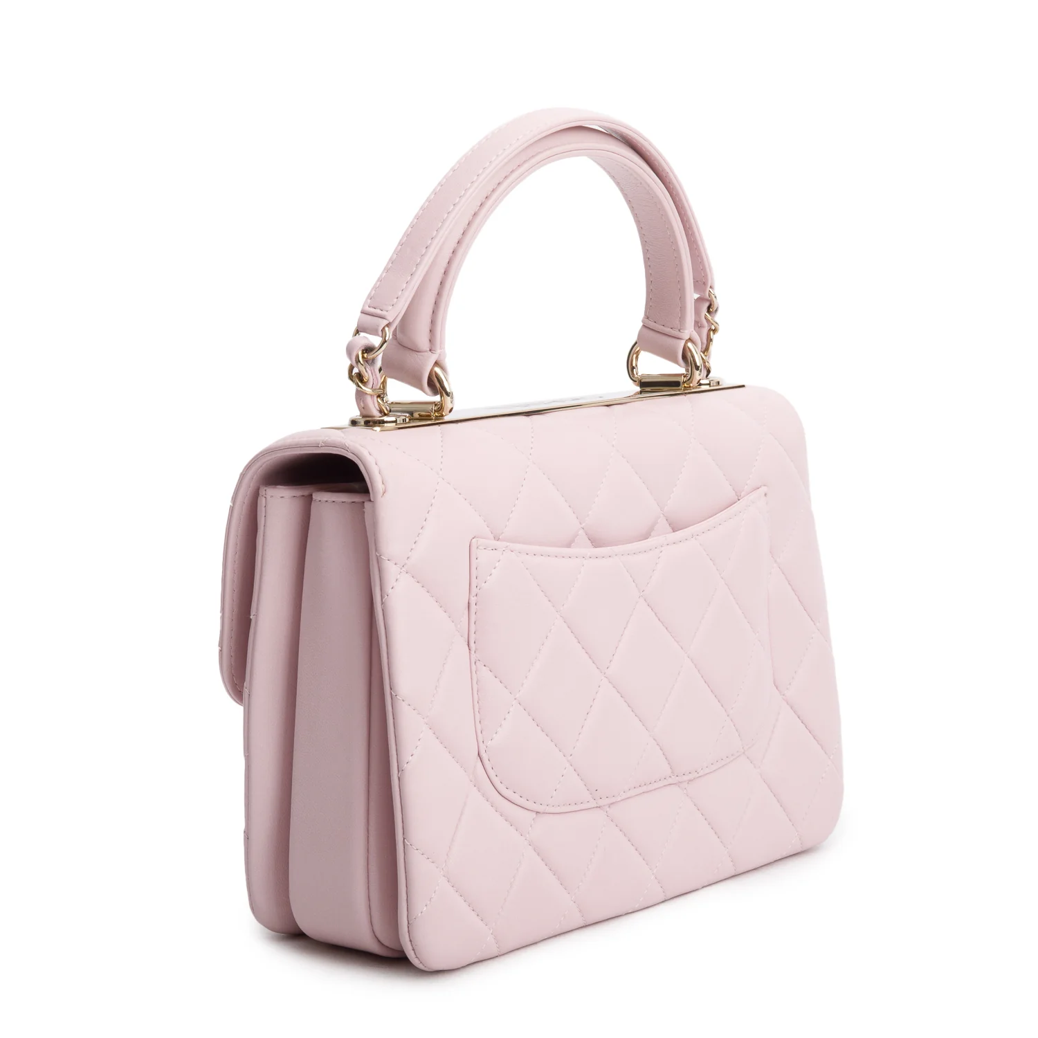 Chanel 2021 Pink Quilted Lambskin Trendy CC Small Top Handle Flap Bag w/ Authenticity Card - Image 6