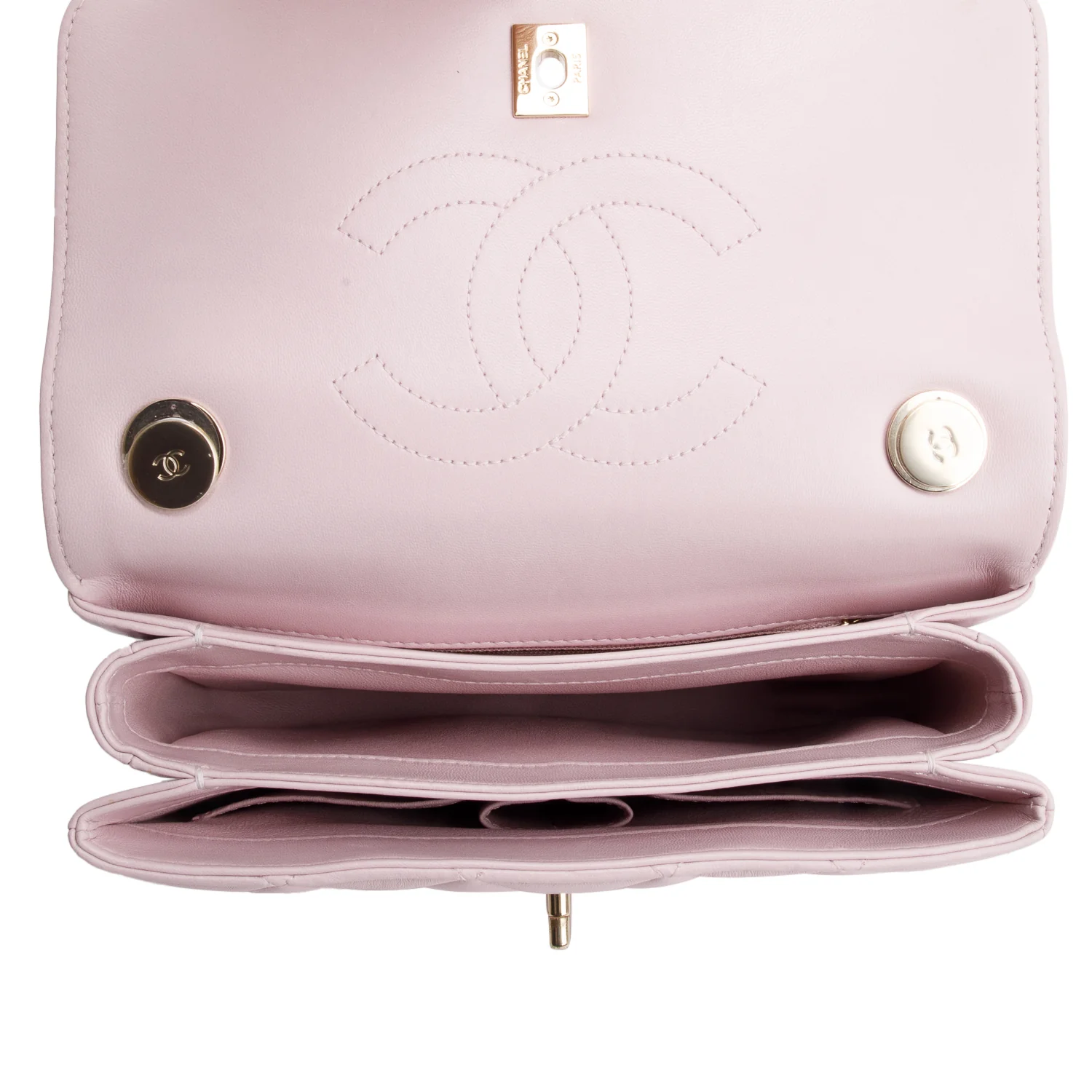 Chanel 2021 Pink Quilted Lambskin Trendy CC Small Top Handle Flap Bag w/ Authenticity Card - Image 8