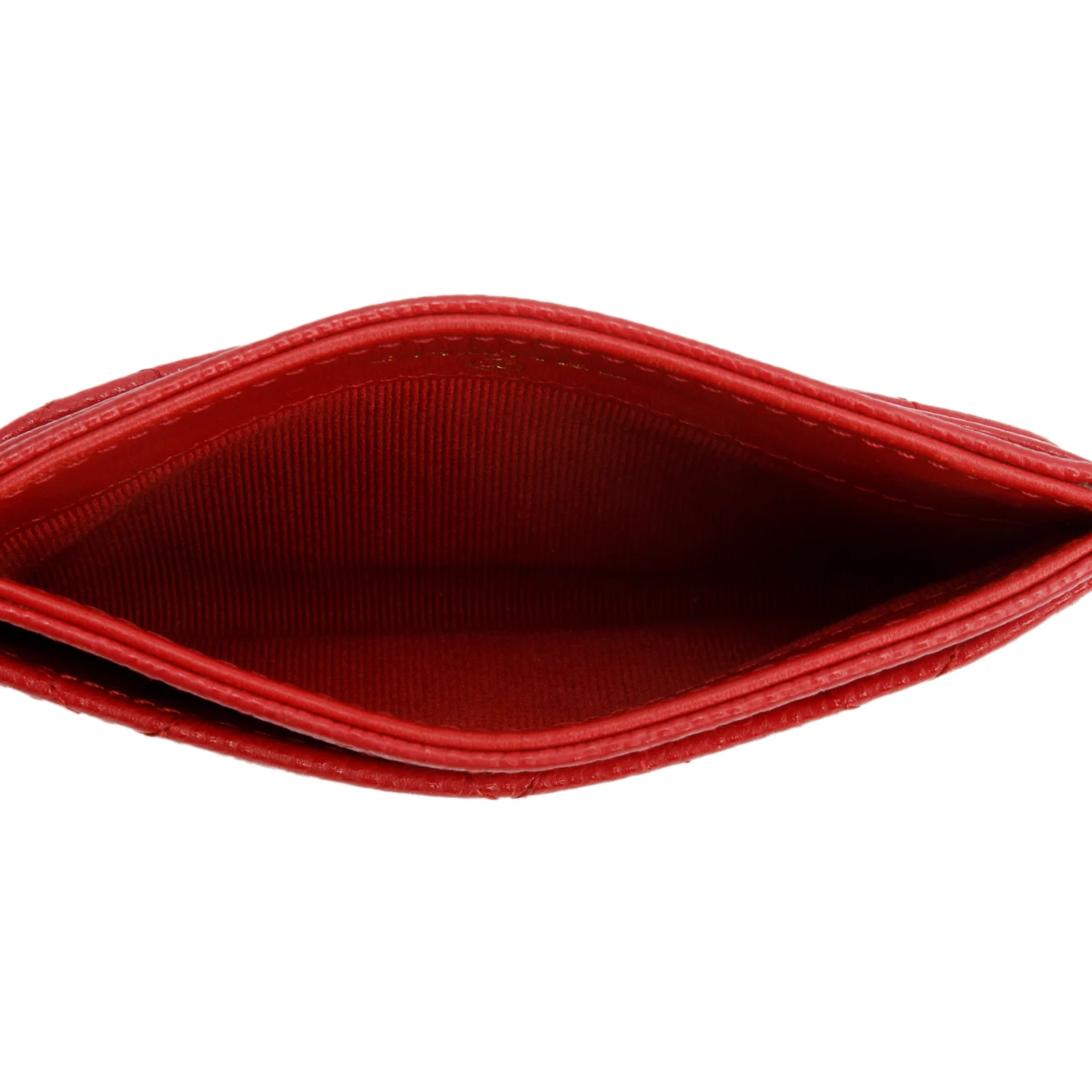 Chanel 2021 Red Caviar Leather Classic Card Holder w/ Box & Authenticity Card - Image 8