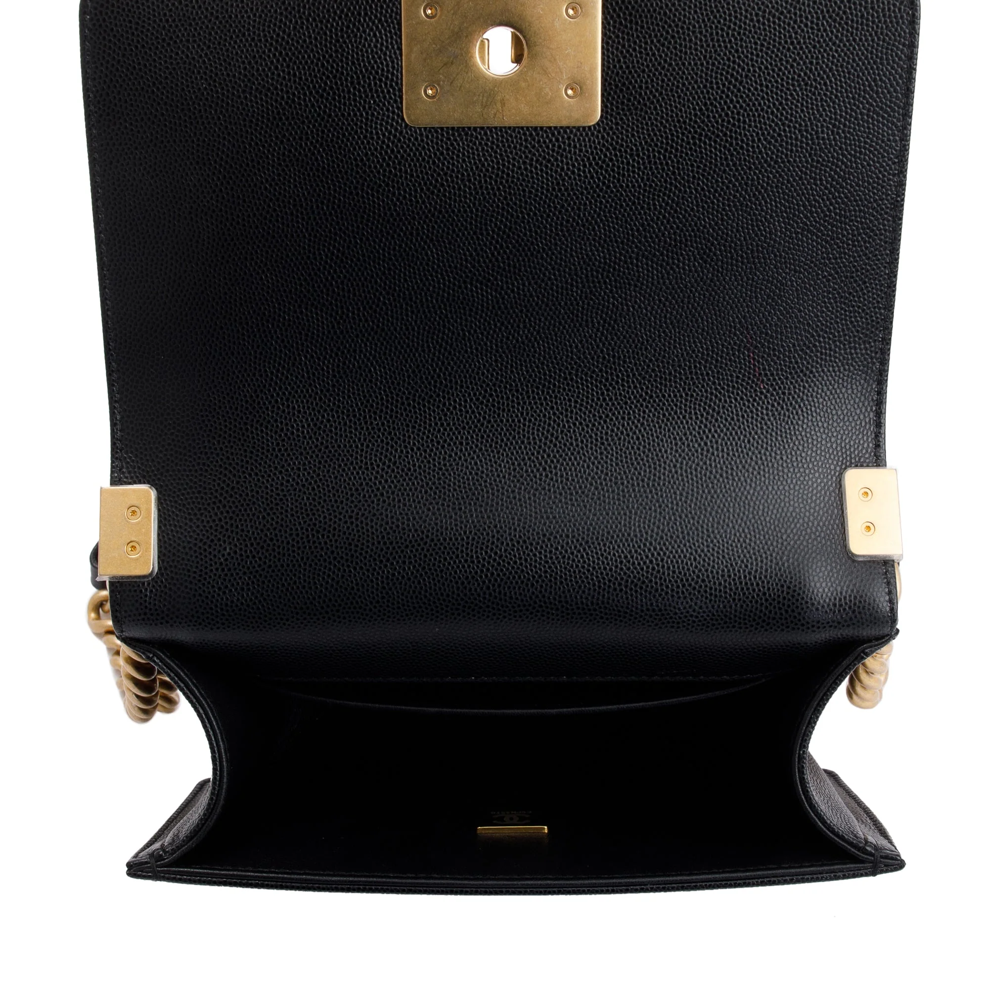 Chanel 2022 Black Caviar Leather Small Boy Bag - Image 11