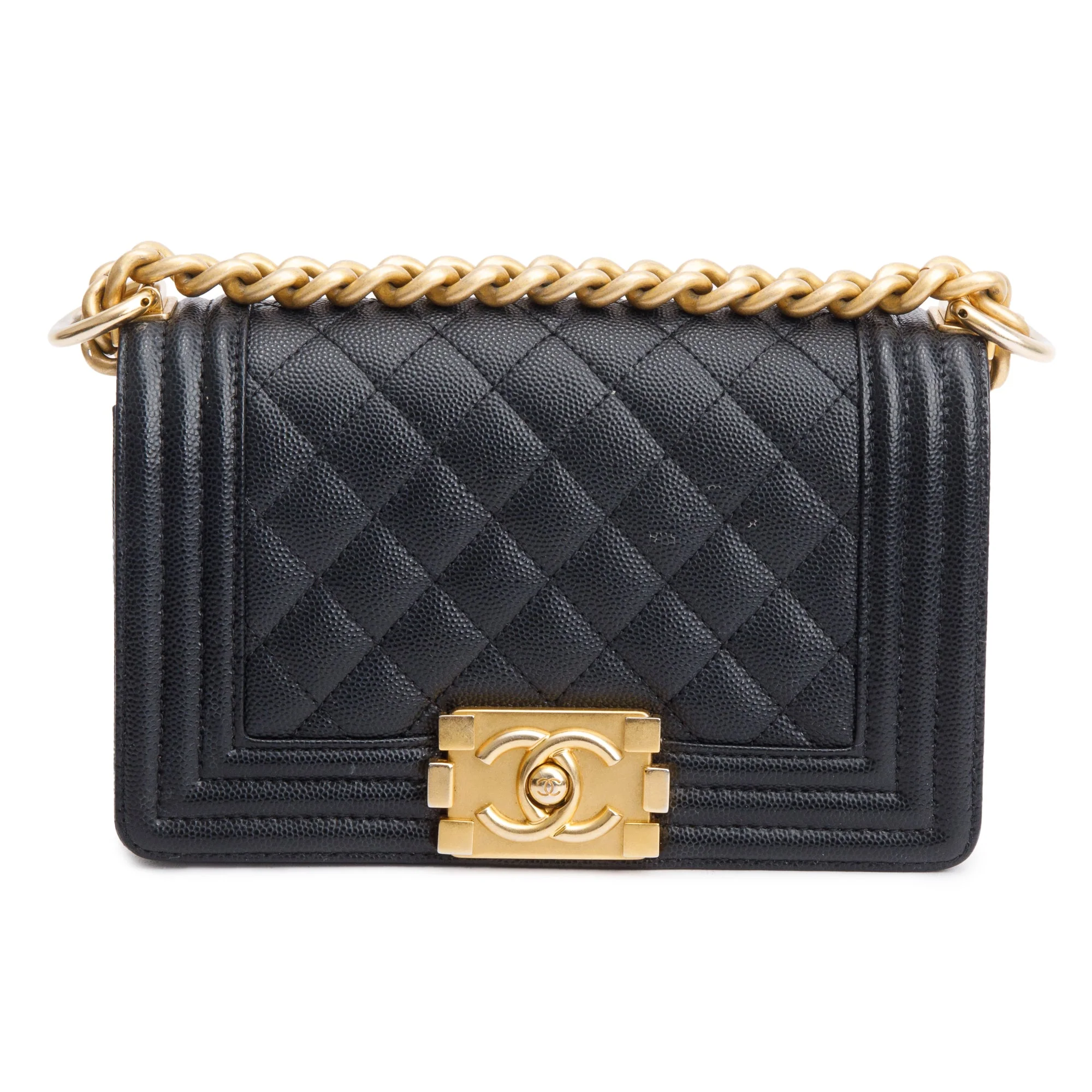 Chanel 2022 Black Caviar Leather Small Boy Bag - Image 2